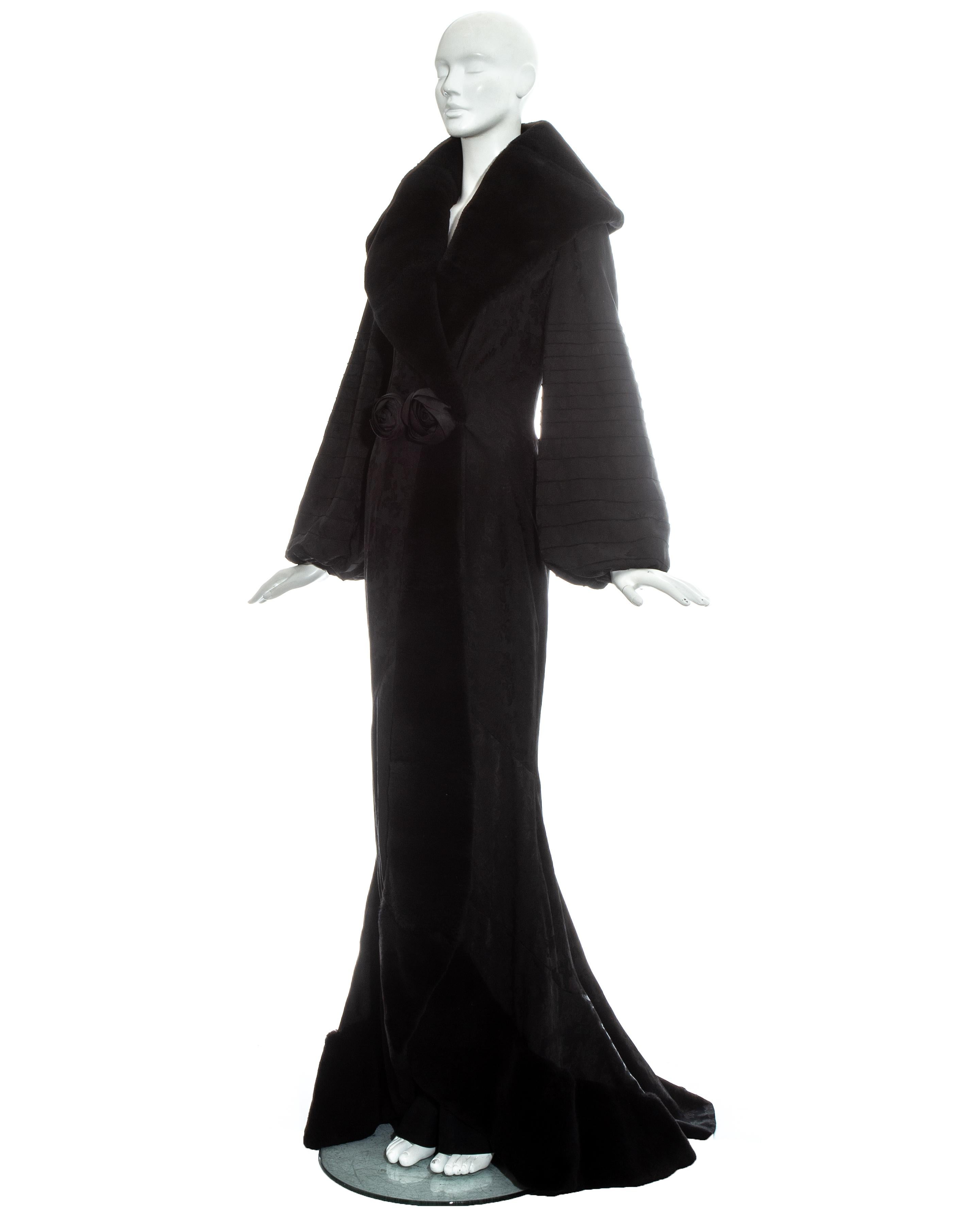 Christian Dior by John Galliano black lace and fur dress and robe, fw 1998 For Sale 3