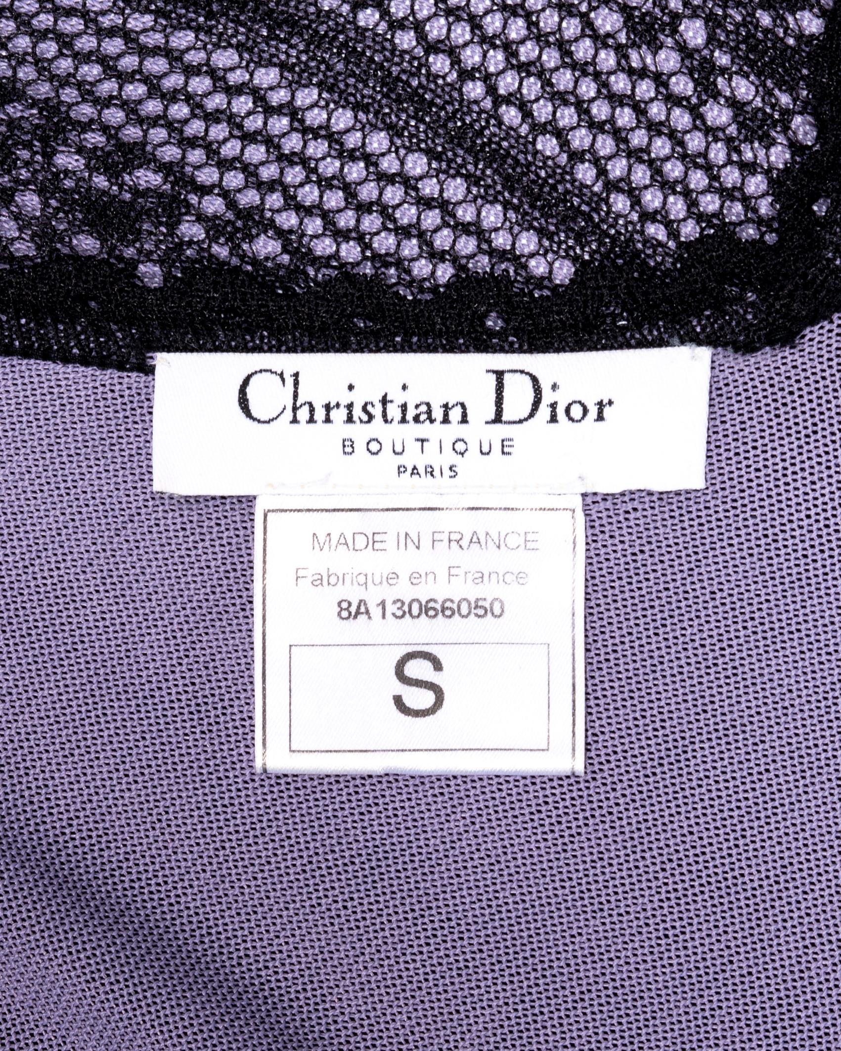 Robe de soirée et châle en dentelle noire Christian Dior par John Galliano, A/H 1998 en vente 5
