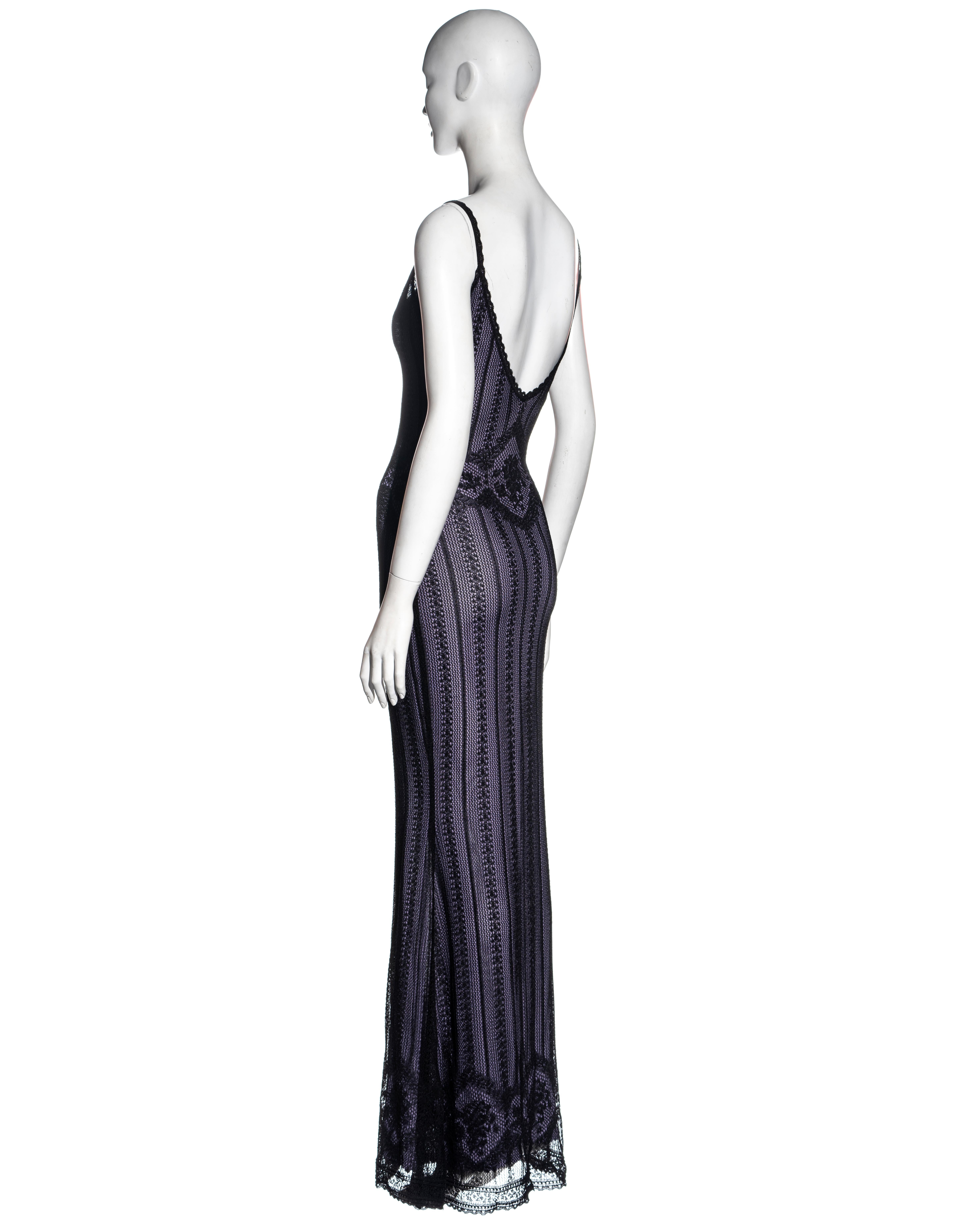 Christian Dior by John Galliano black lace evening dress and shawl, fw 1998 For Sale 1