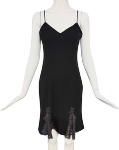 Christian Dior by John Galliano Black Lace Trim Mini Dress