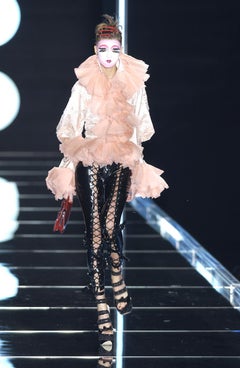 Christian Dior by John Galliano black leather lace up pants, fw 2003