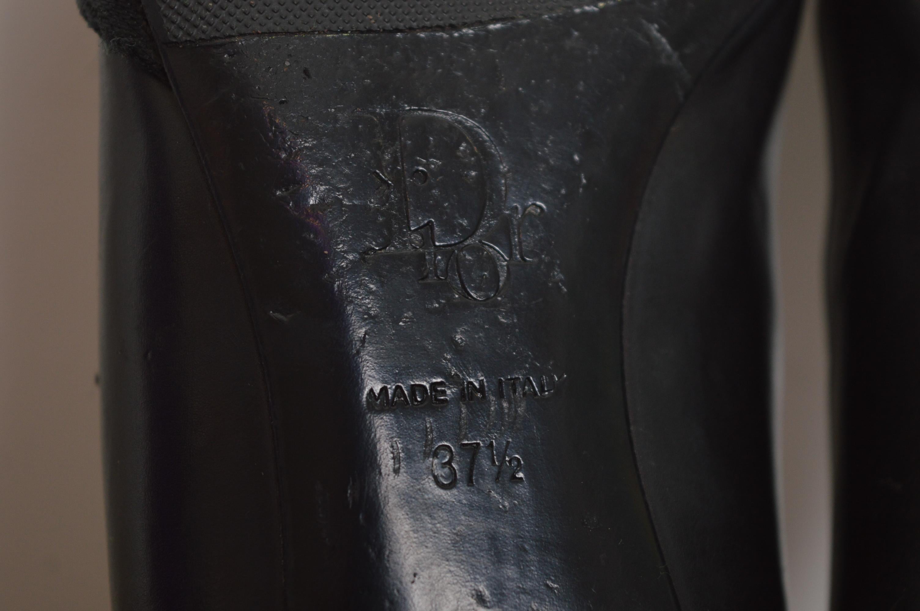 Christian Dior by John Galliano Black Leather Pointed ballet flat Buckle Pumps in vendita 8
