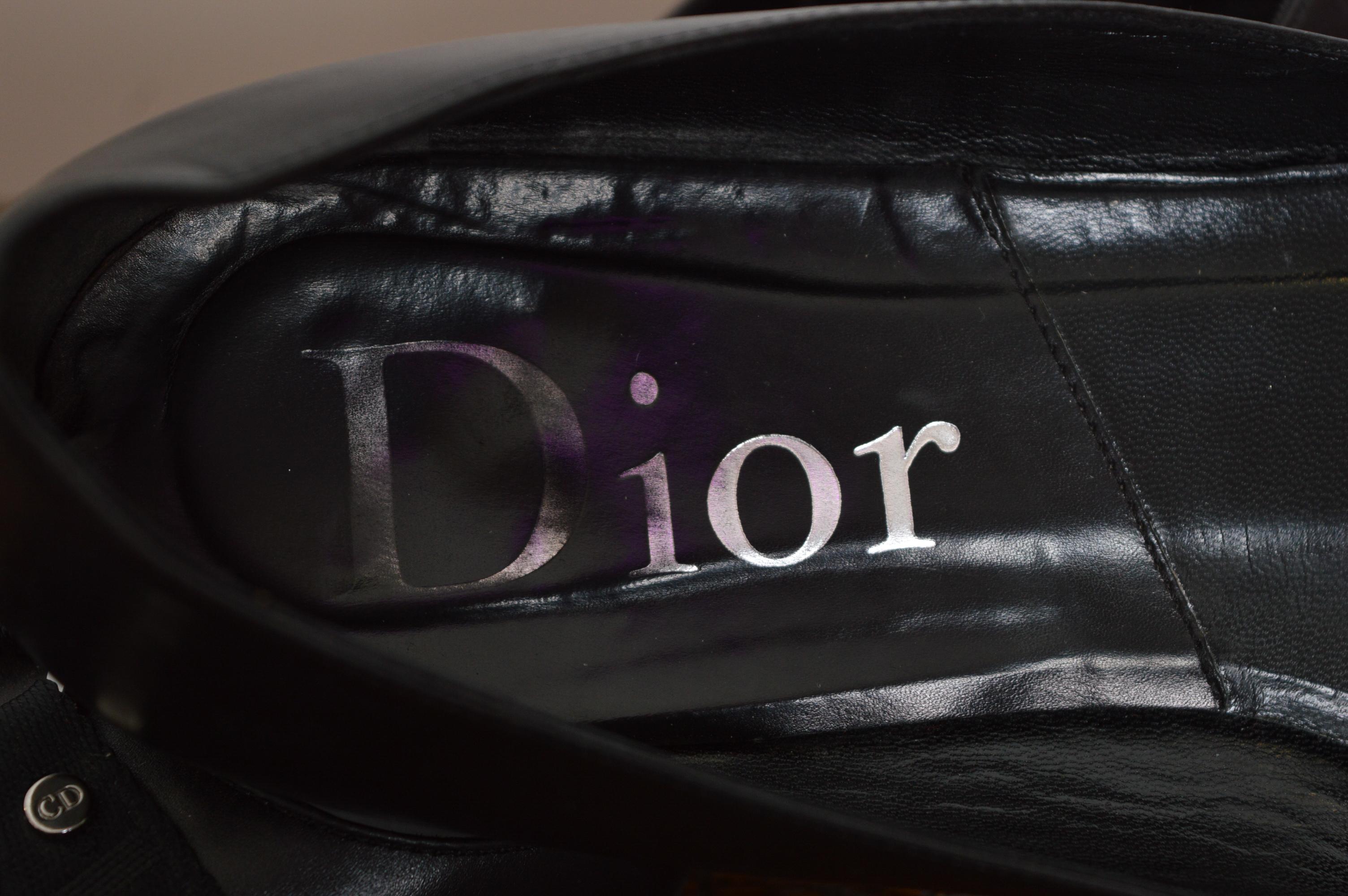 Christian Dior by John Galliano Black Leather Pointed ballet flat Buckle Pumps in vendita 3