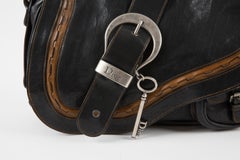 Christian Dior by John Galliano Black leather Saddle Gaucho bag
