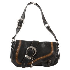 Christian Dior by John Galliano Black leather Saddle Gaucho bag Christian Dior by John Galliano Black leather Saddle Gaucho bag