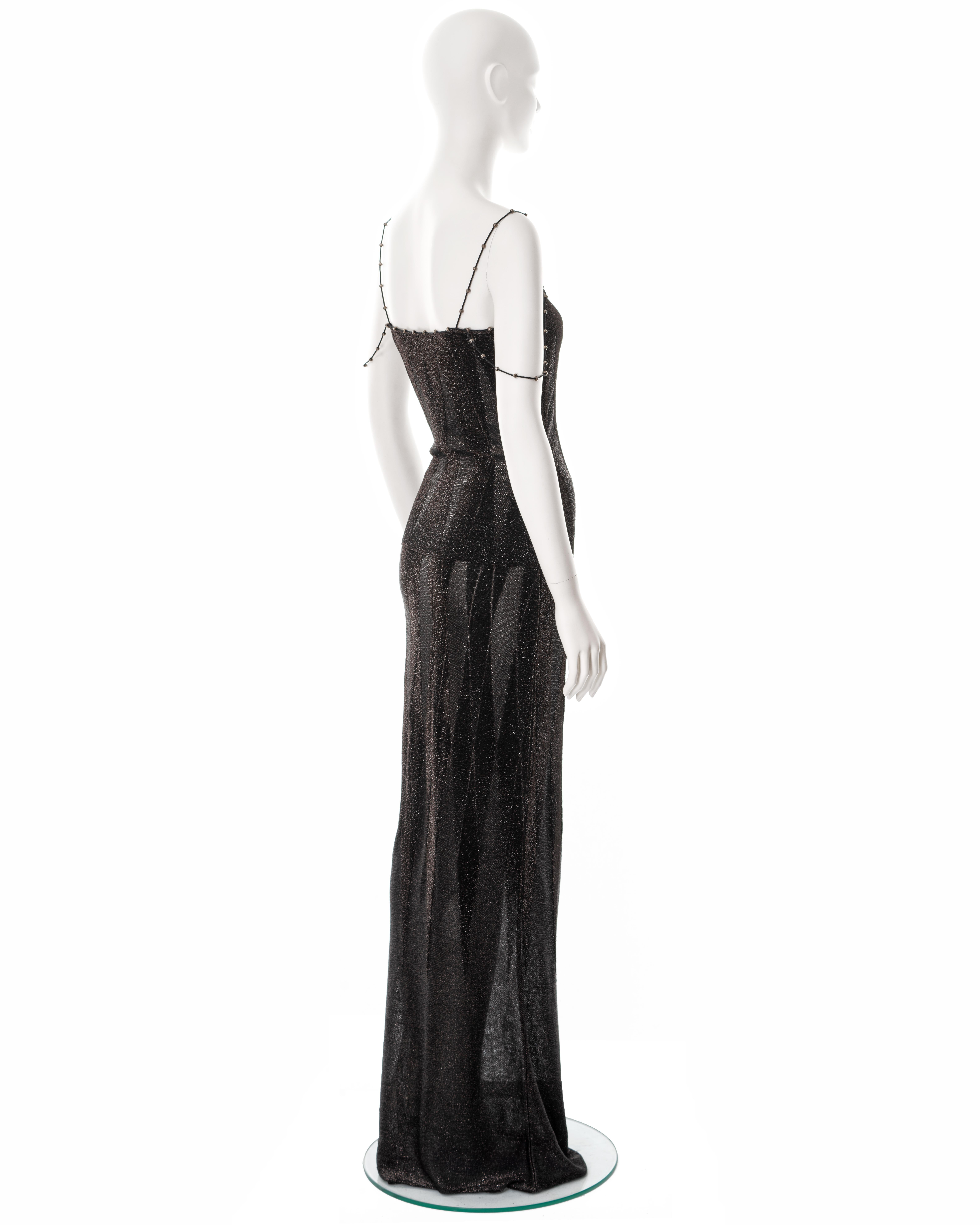 Christian Dior by John Galliano black lurex evening dress and coat, ss 1999 For Sale 8