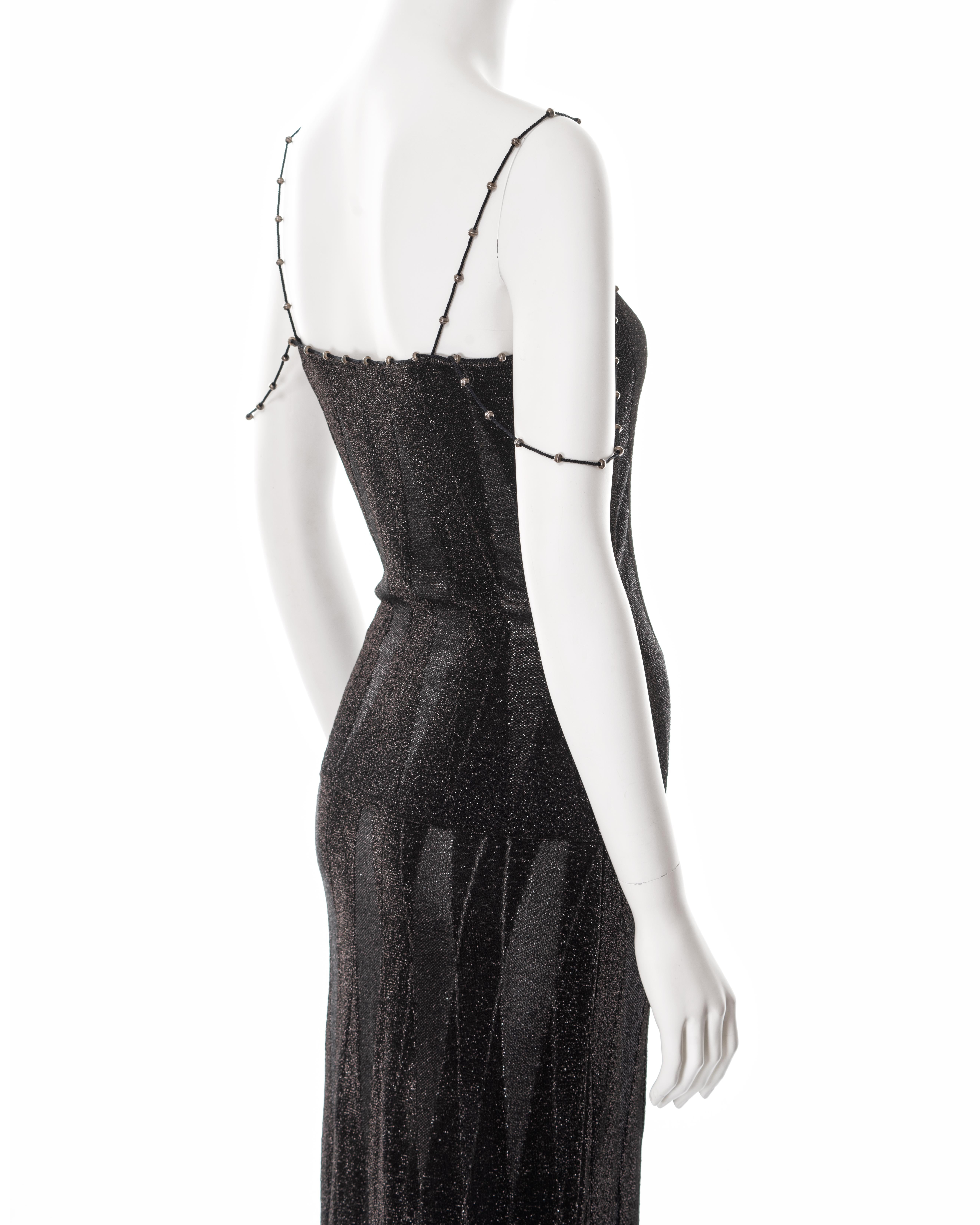 Christian Dior by John Galliano black lurex evening dress and coat, ss 1999 For Sale 9