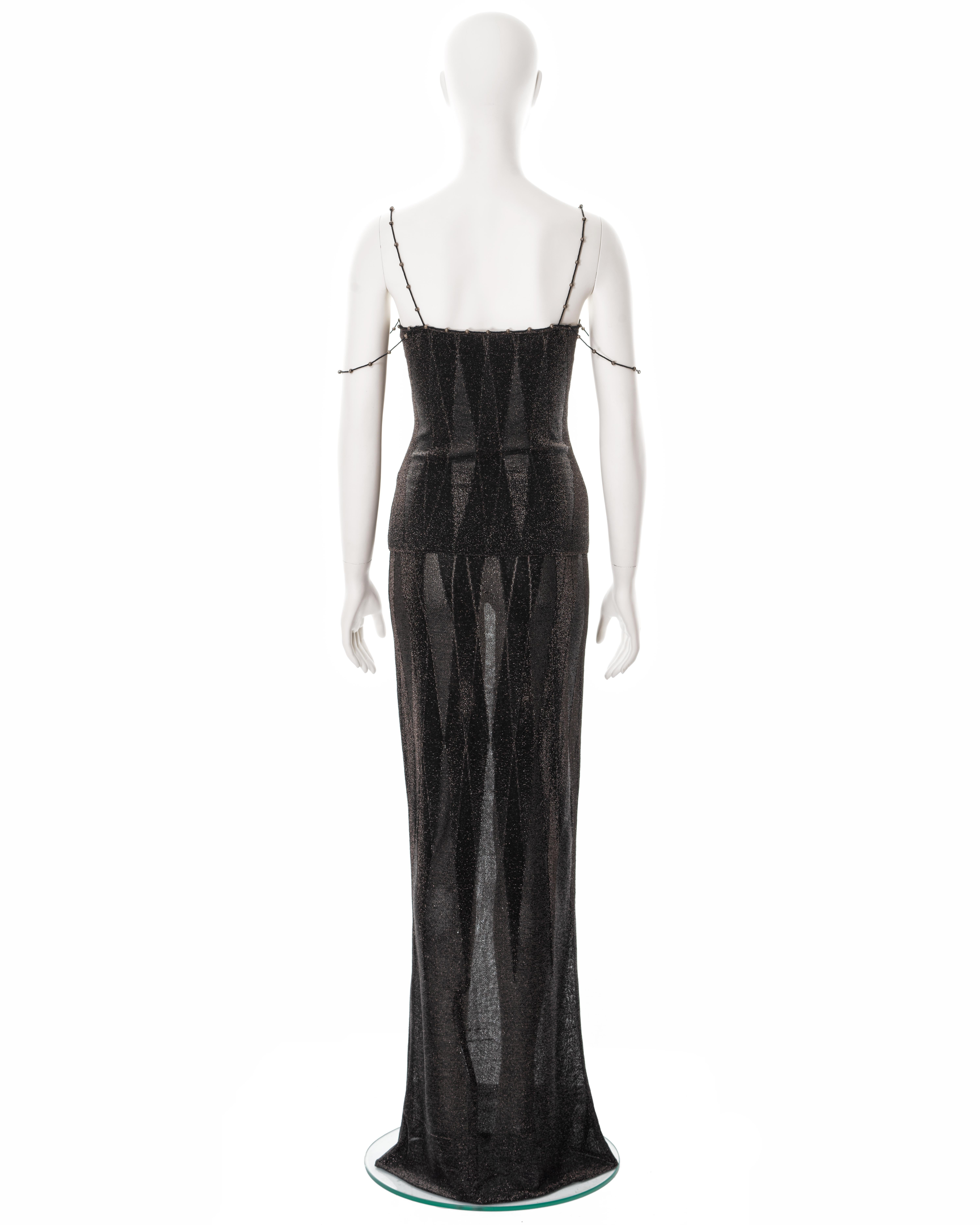 Christian Dior by John Galliano black lurex evening dress and coat, ss 1999 For Sale 12