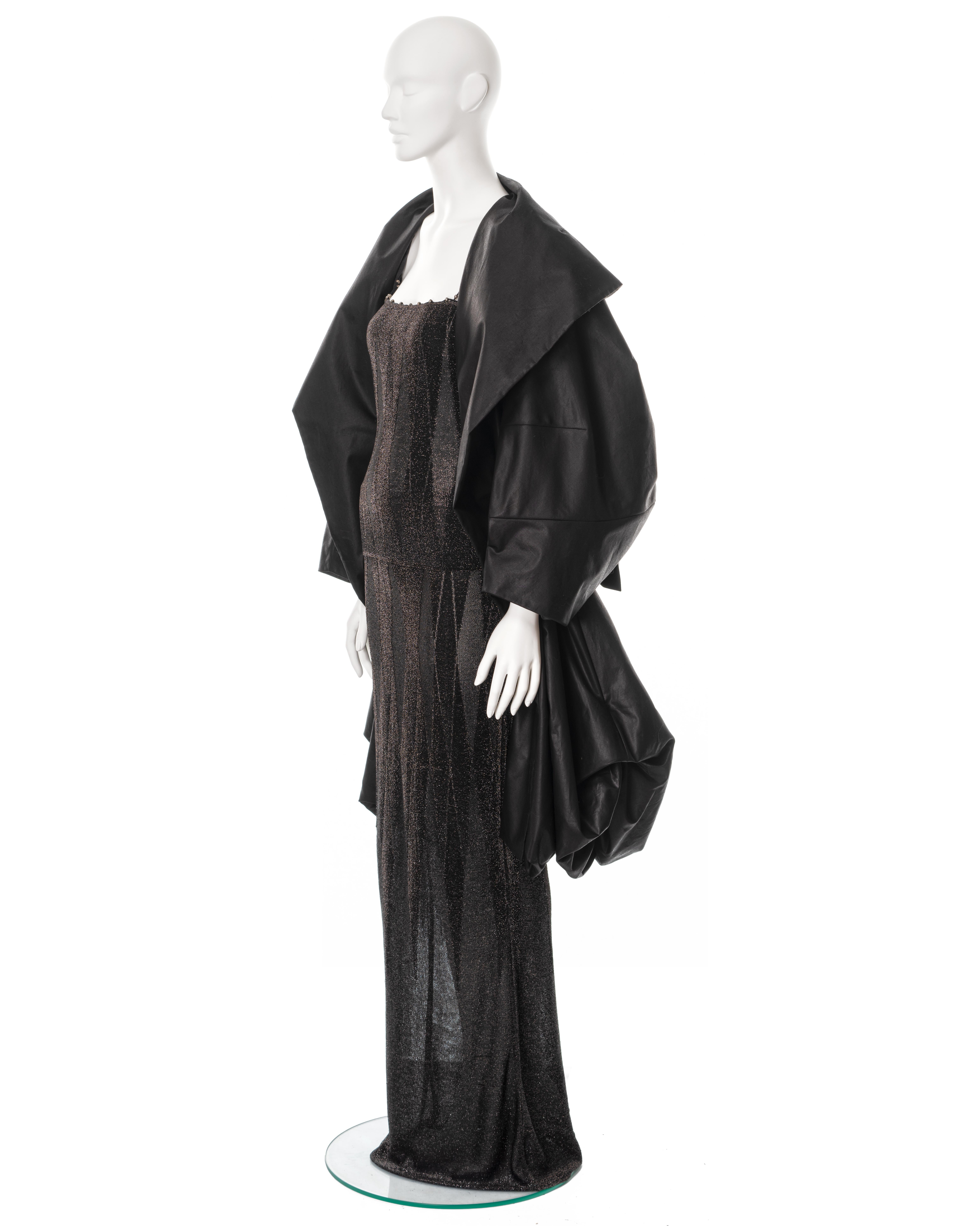 Christian Dior by John Galliano black lurex evening dress and coat, ss 1999 For Sale 16