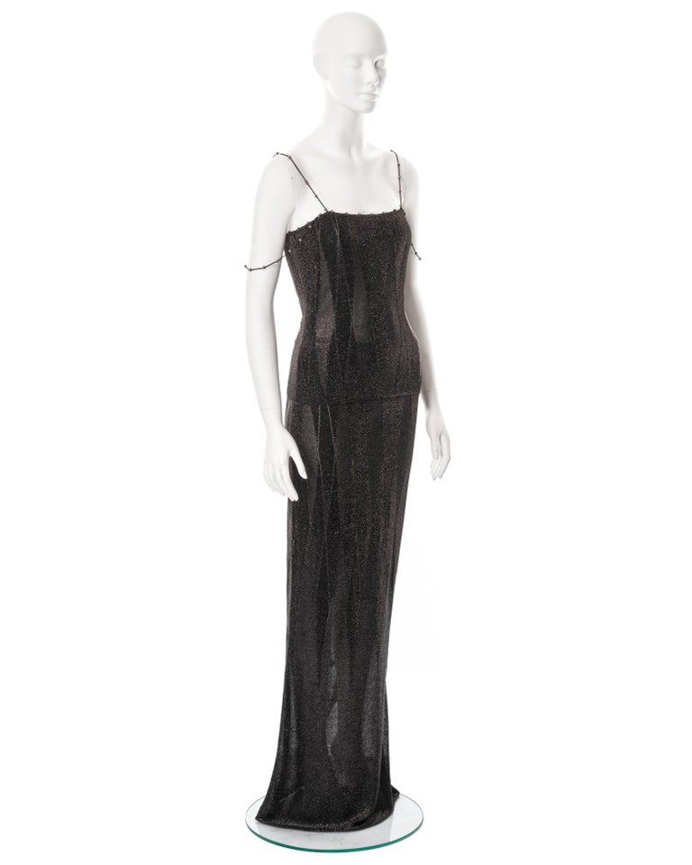 Christian Dior by John Galliano black lurex evening dress and coat, ss ...