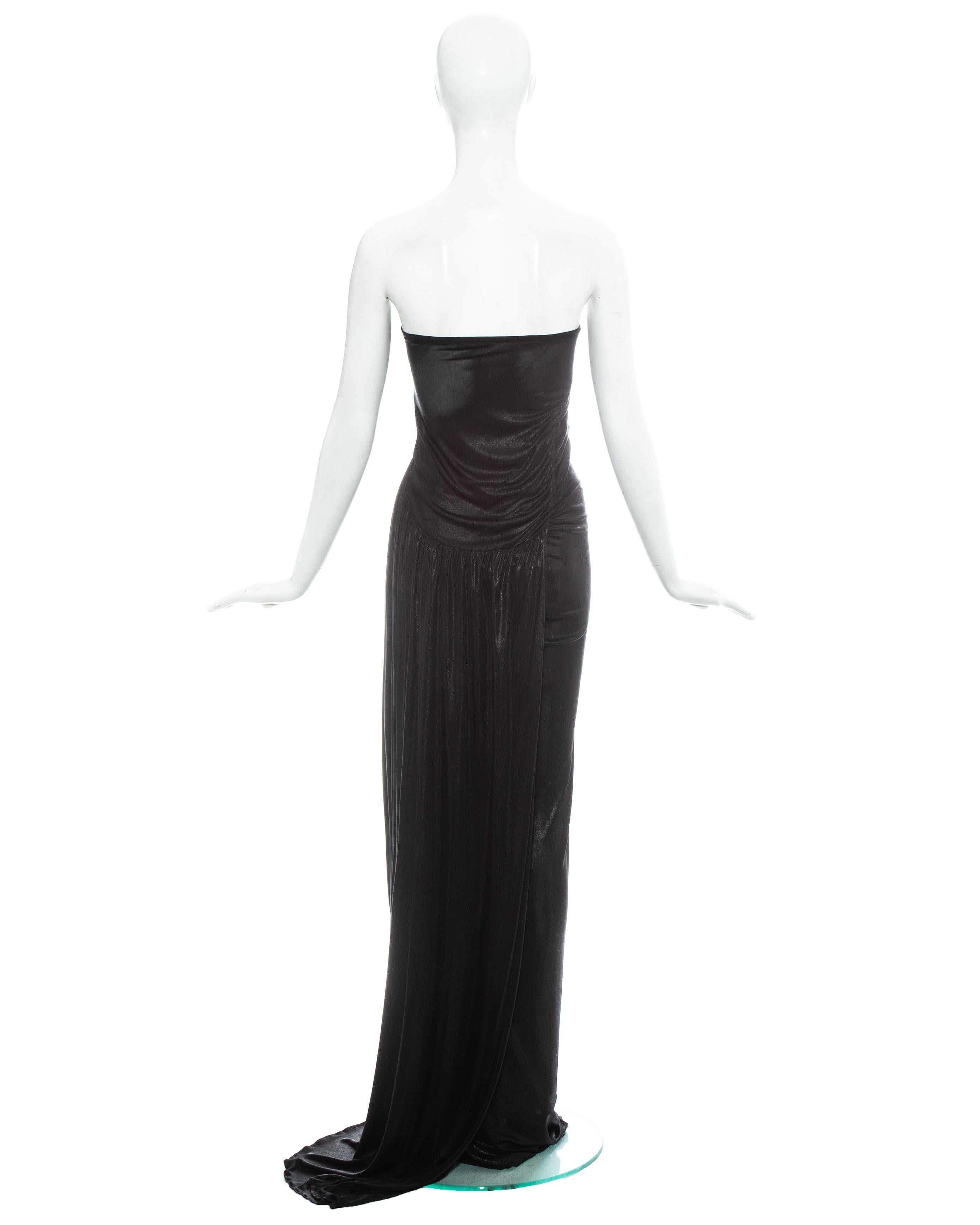 Black Christian Dior by John Galliano black lycra twisted maxi dress, resort 2007