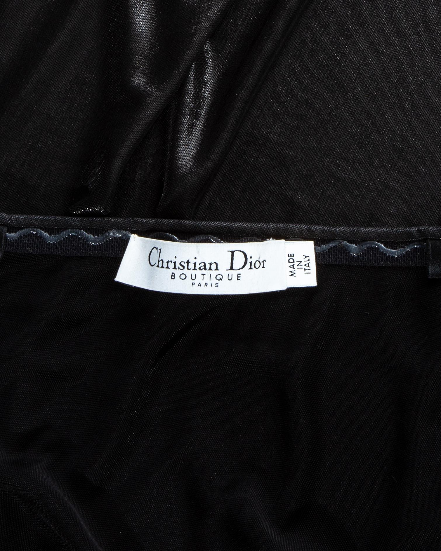Christian Dior by John Galliano black lycra twisted maxi dress, resort ...