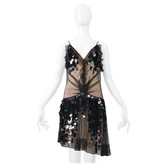 Christian Dior By John Galliano Black Mesh Slip Dress With Paillettes 2011