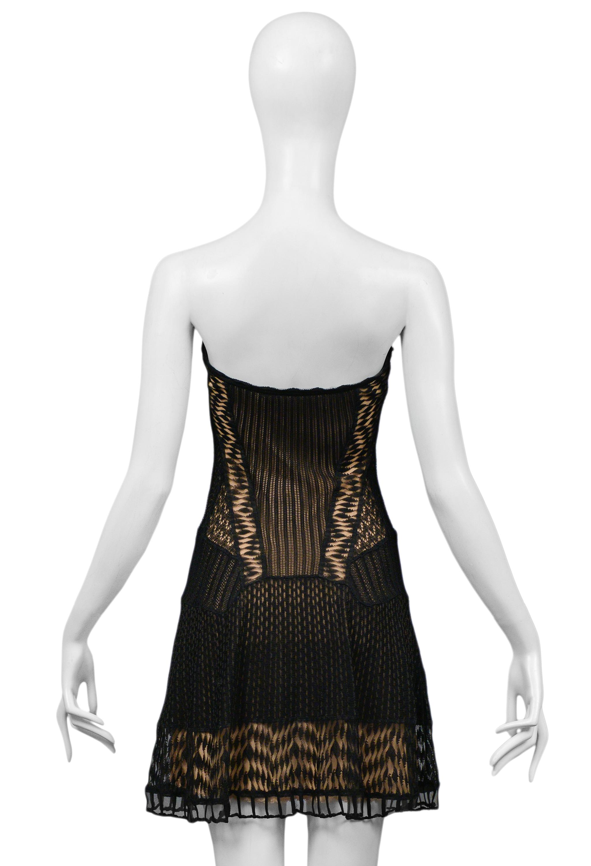 Christian Dior By John Galliano Black and Nude Knit Strapless Dress 2009 at 1stDibs lily dior