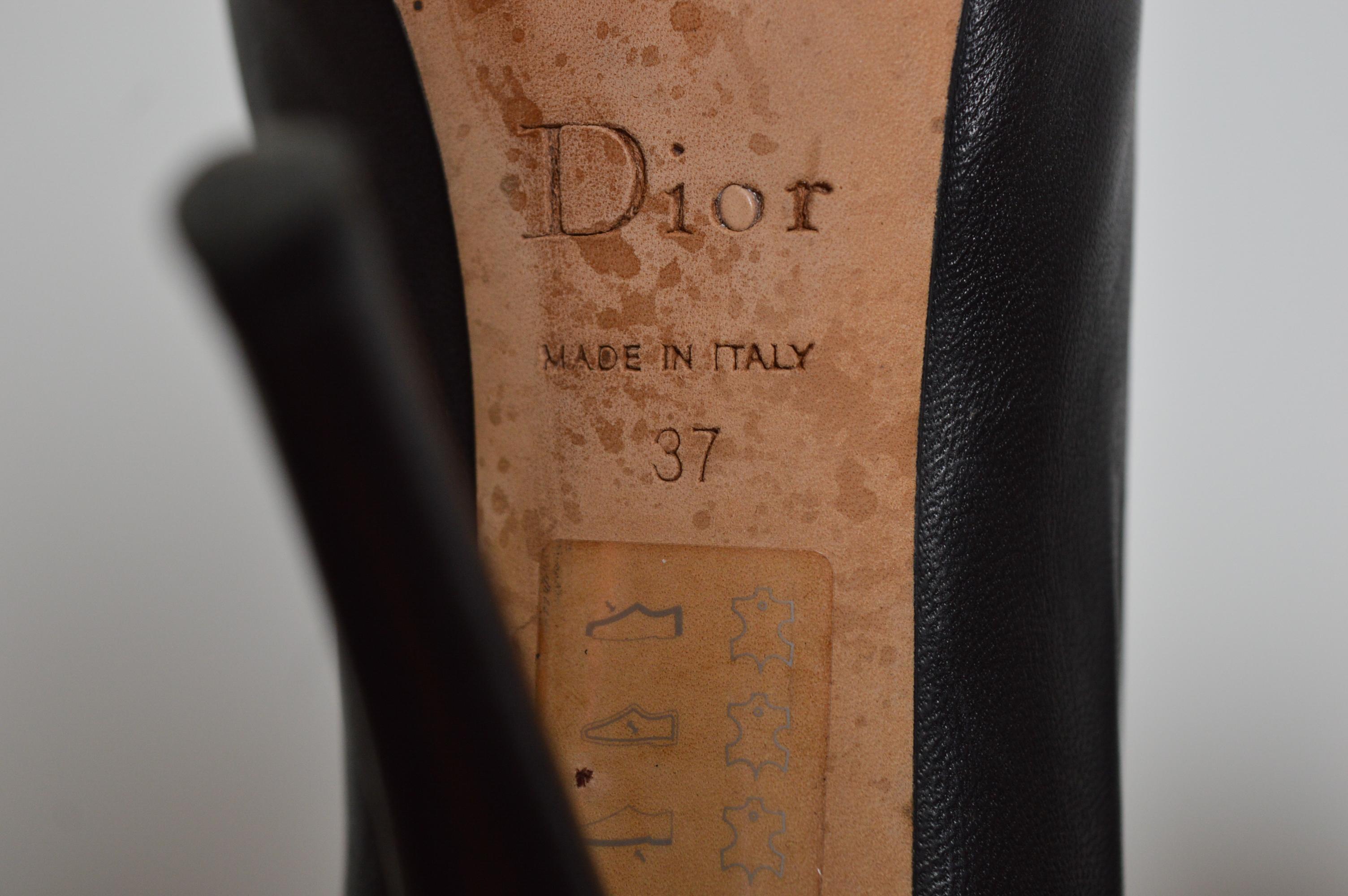 Christian Dior by John Galliano Black Ornate Leather Runway lace Up ankle Shoe - For Sale 9