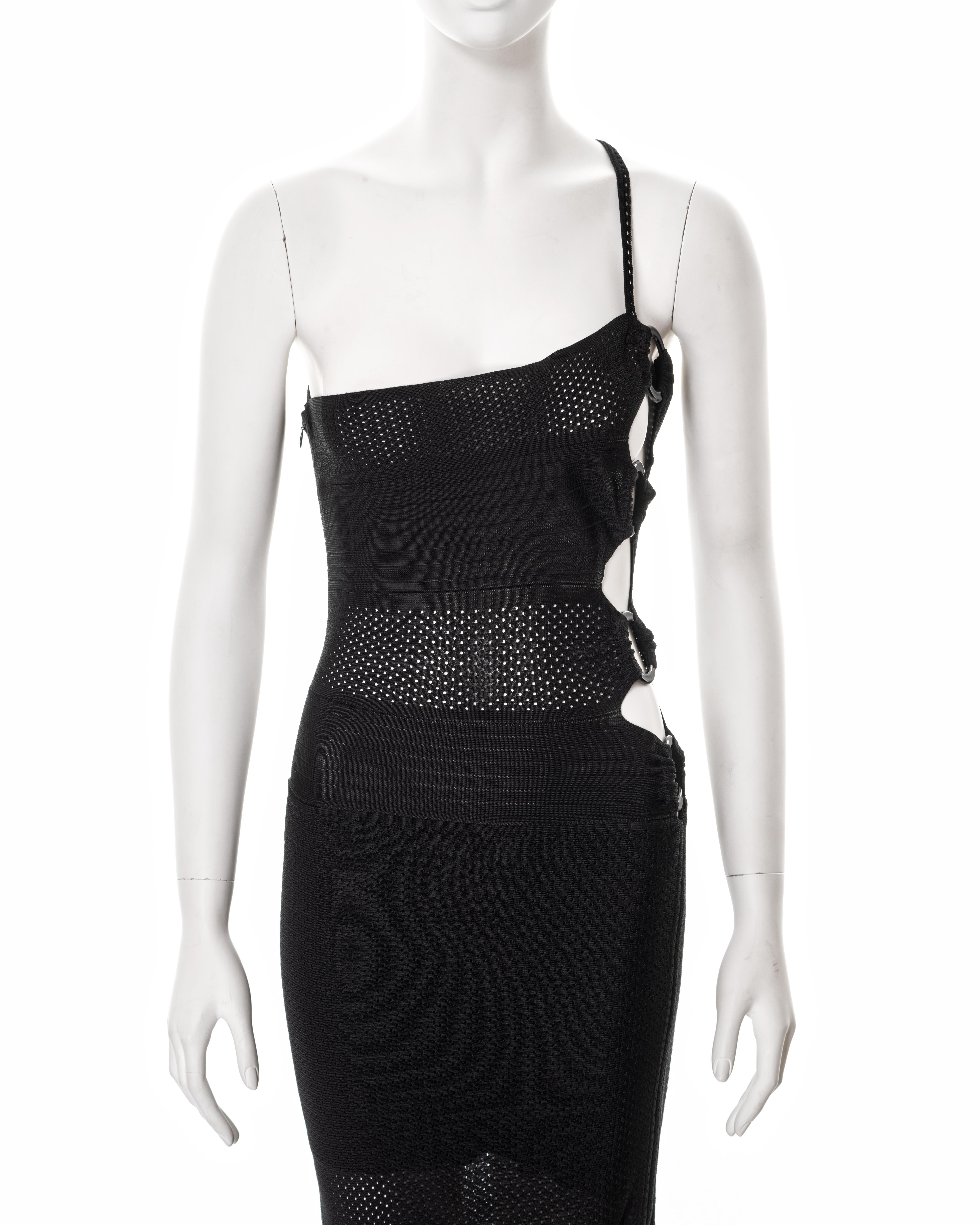 Christian Dior by John Galliano black perforated evening dress, ss 2002 In Excellent Condition In London, GB