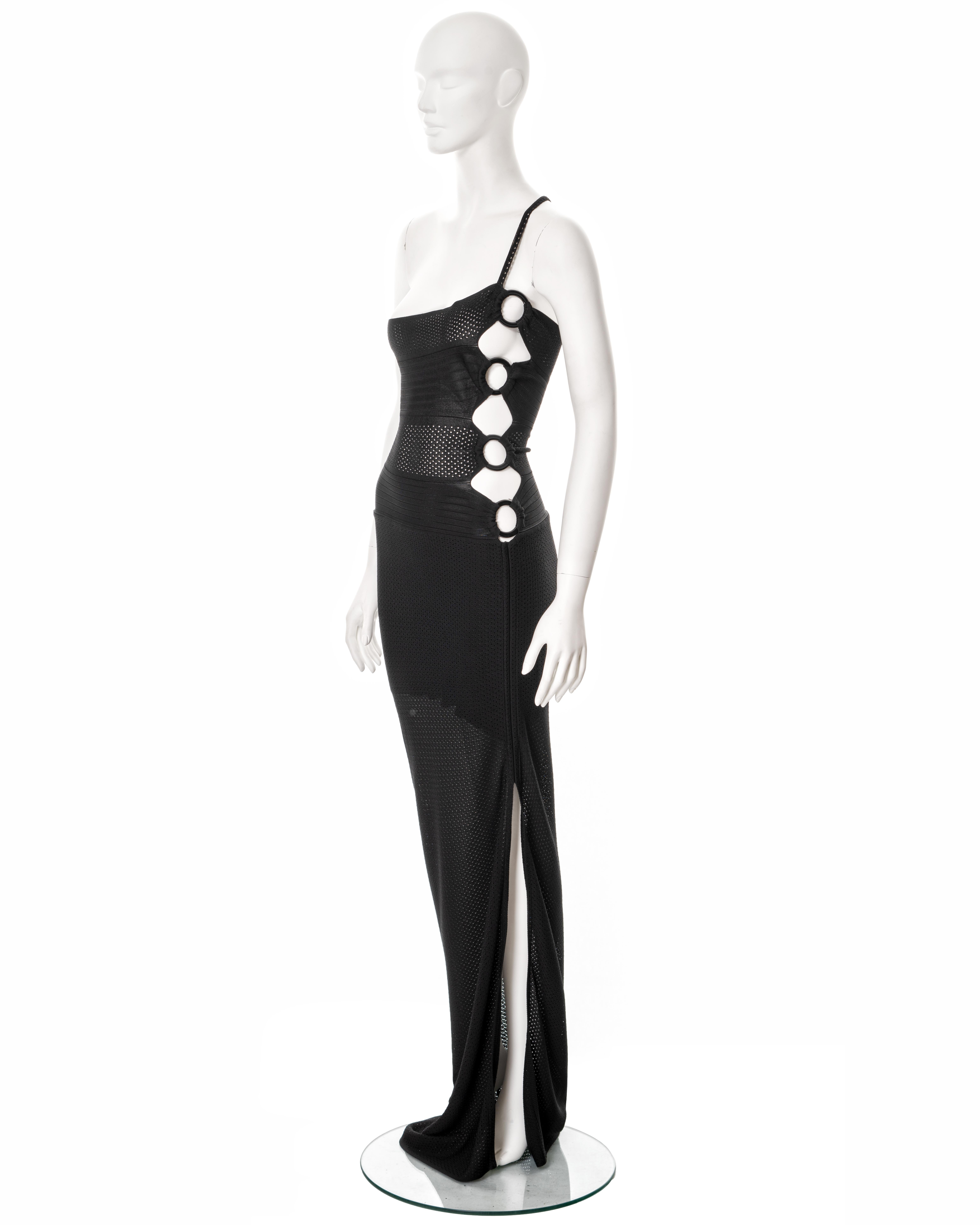Women's Christian Dior by John Galliano black perforated evening dress, ss 2002