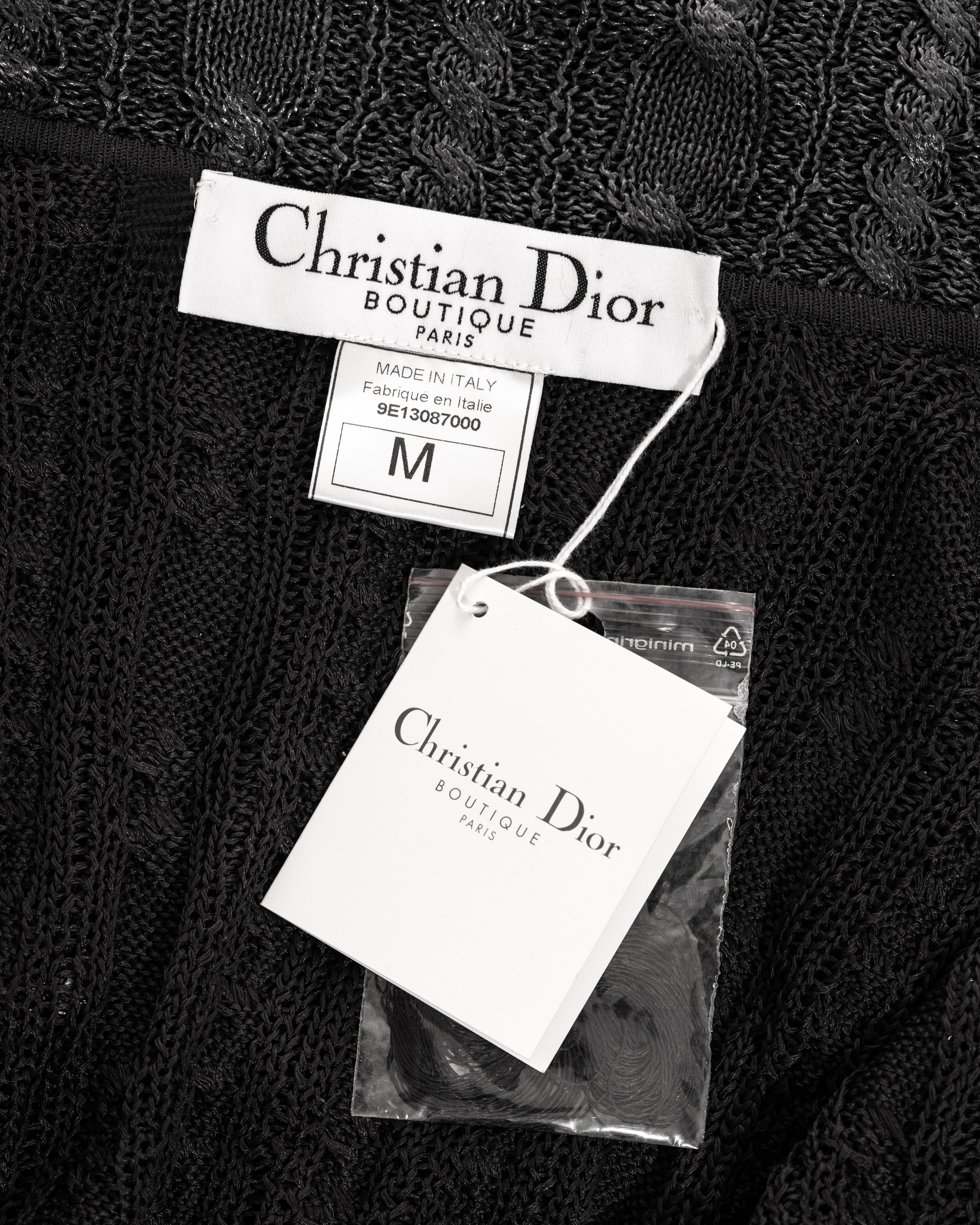 Christian Dior by John Galliano Chaqueta de noche de punto de rayón negro, ss 1999 4
