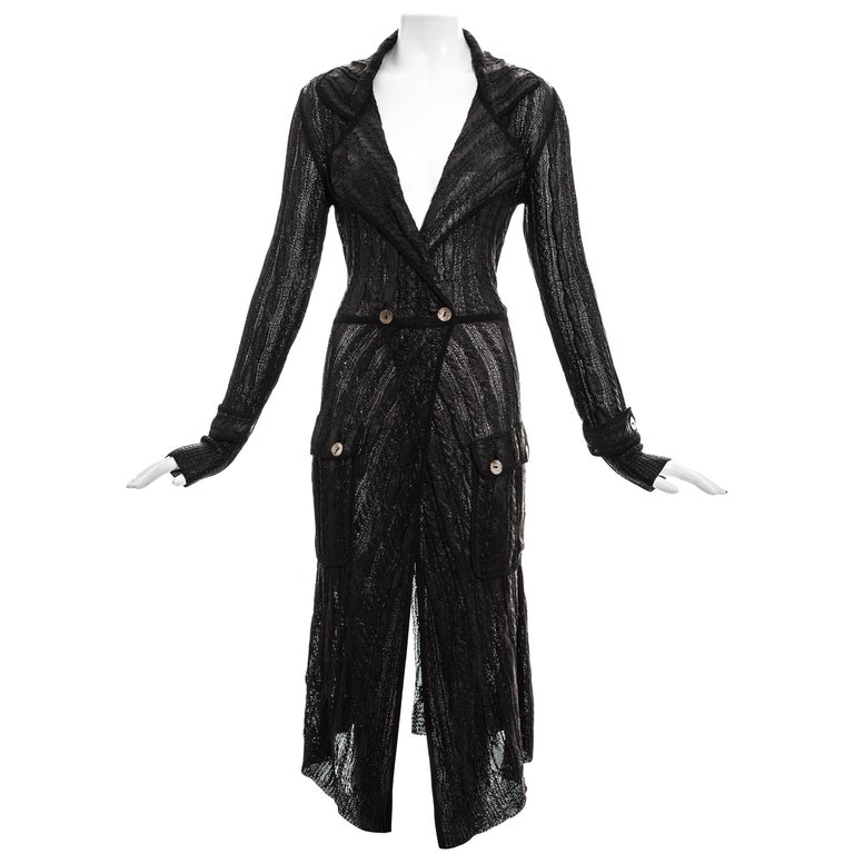 Christian Dior by John Galliano black rayon knitted evening cardigan ...