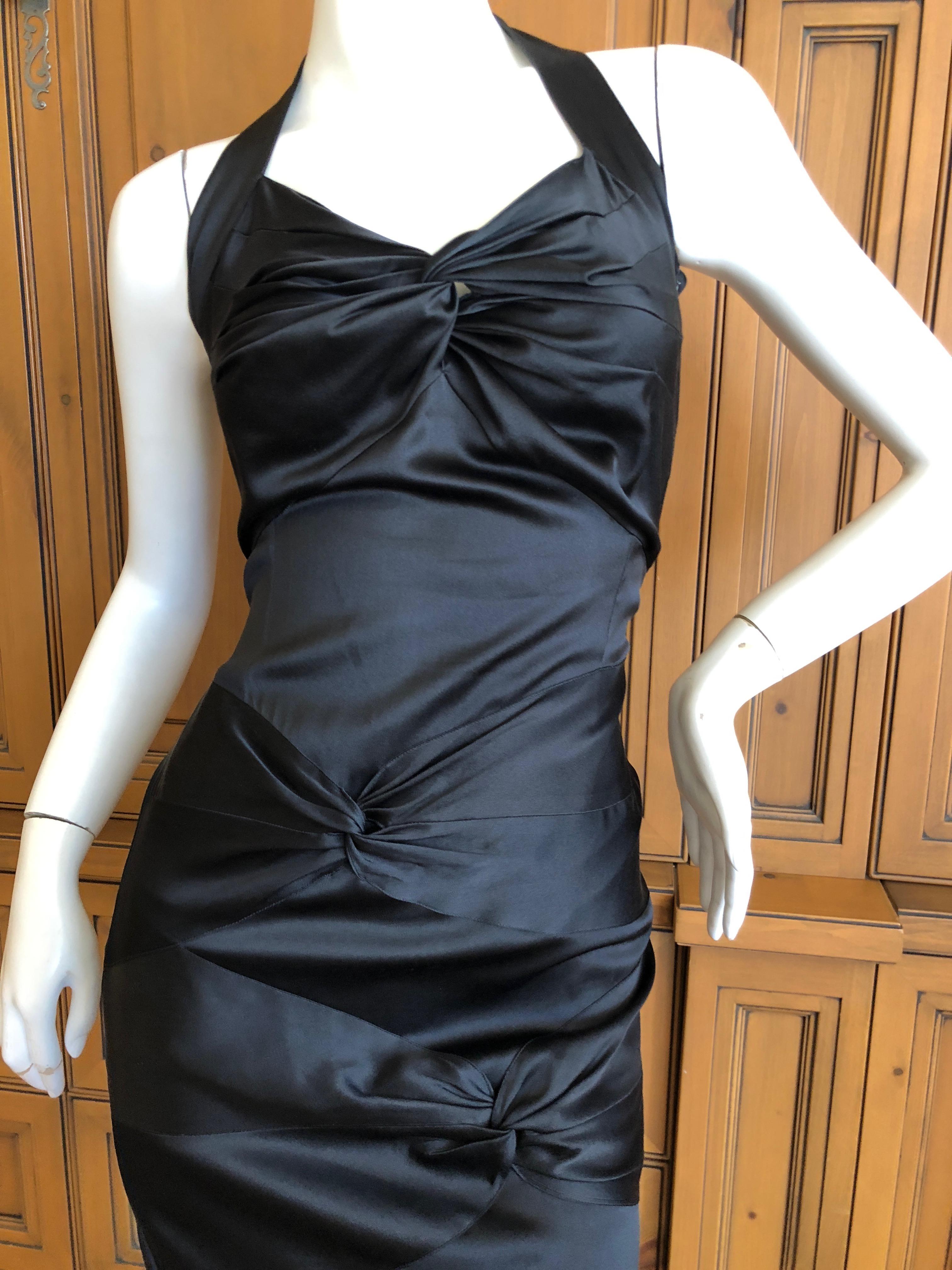 Christian Dior by John Galliano Black Satin Silk Lined Knot Dress In Excellent Condition For Sale In Cloverdale, CA