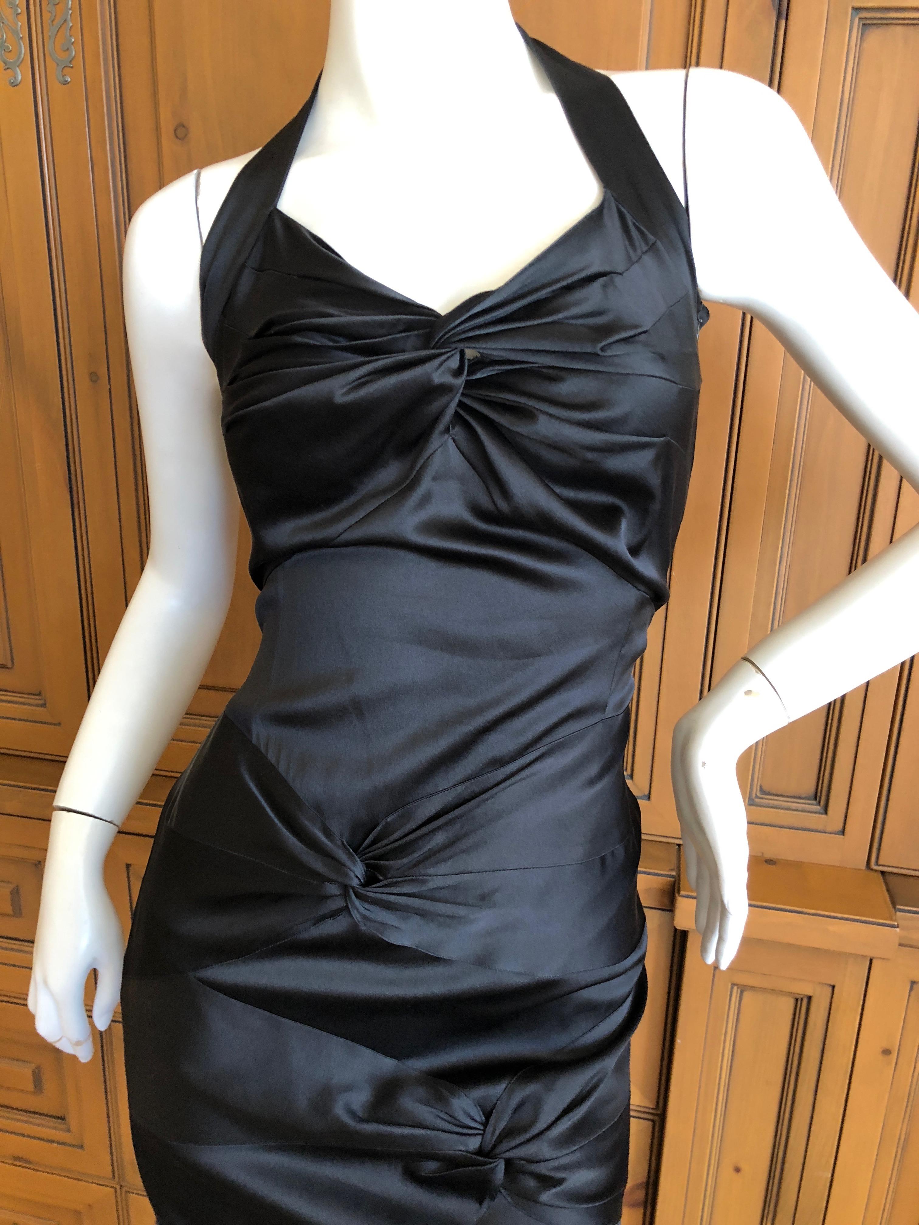 Women's Christian Dior by John Galliano Black Satin Silk Lined Knot Dress For Sale