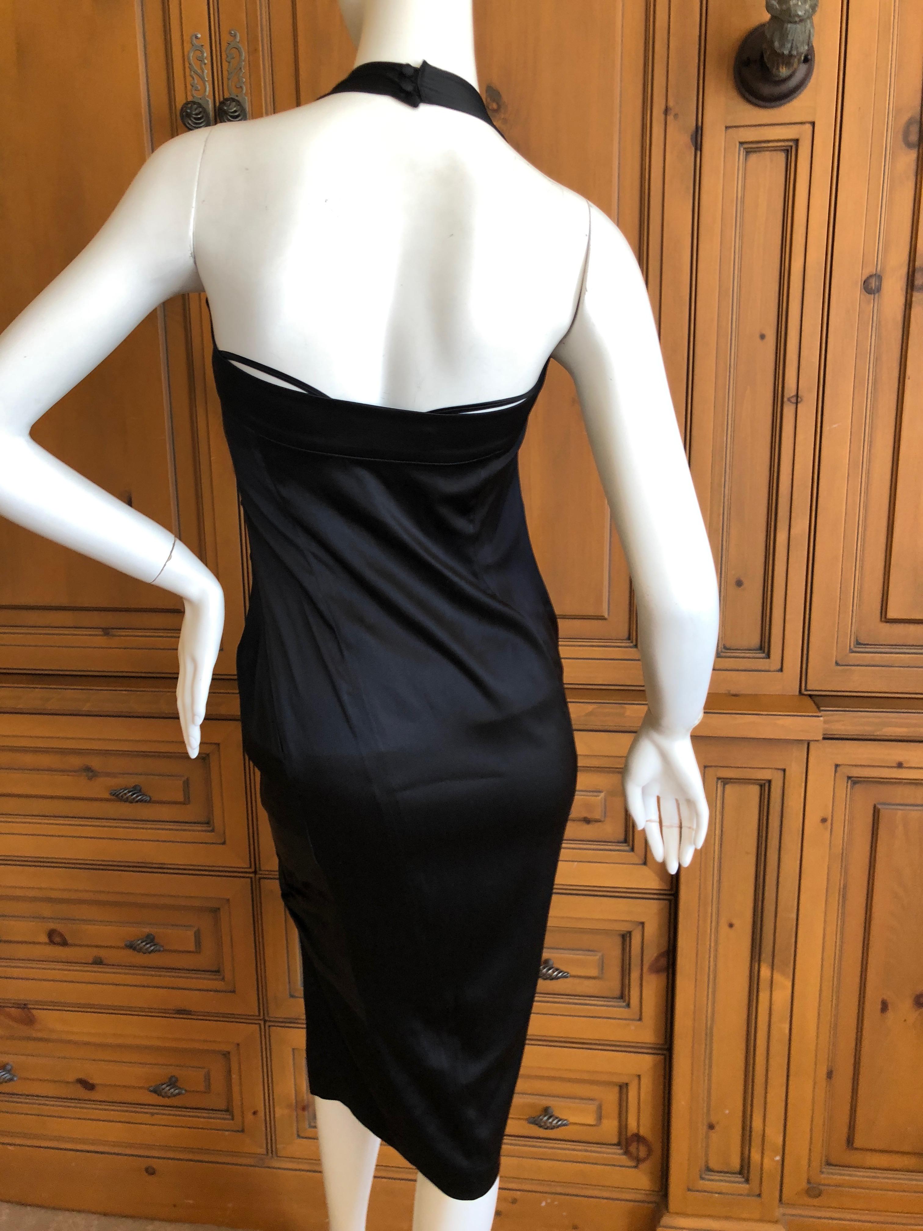 Christian Dior by John Galliano Black Satin Silk Lined Knot Dress For Sale 4