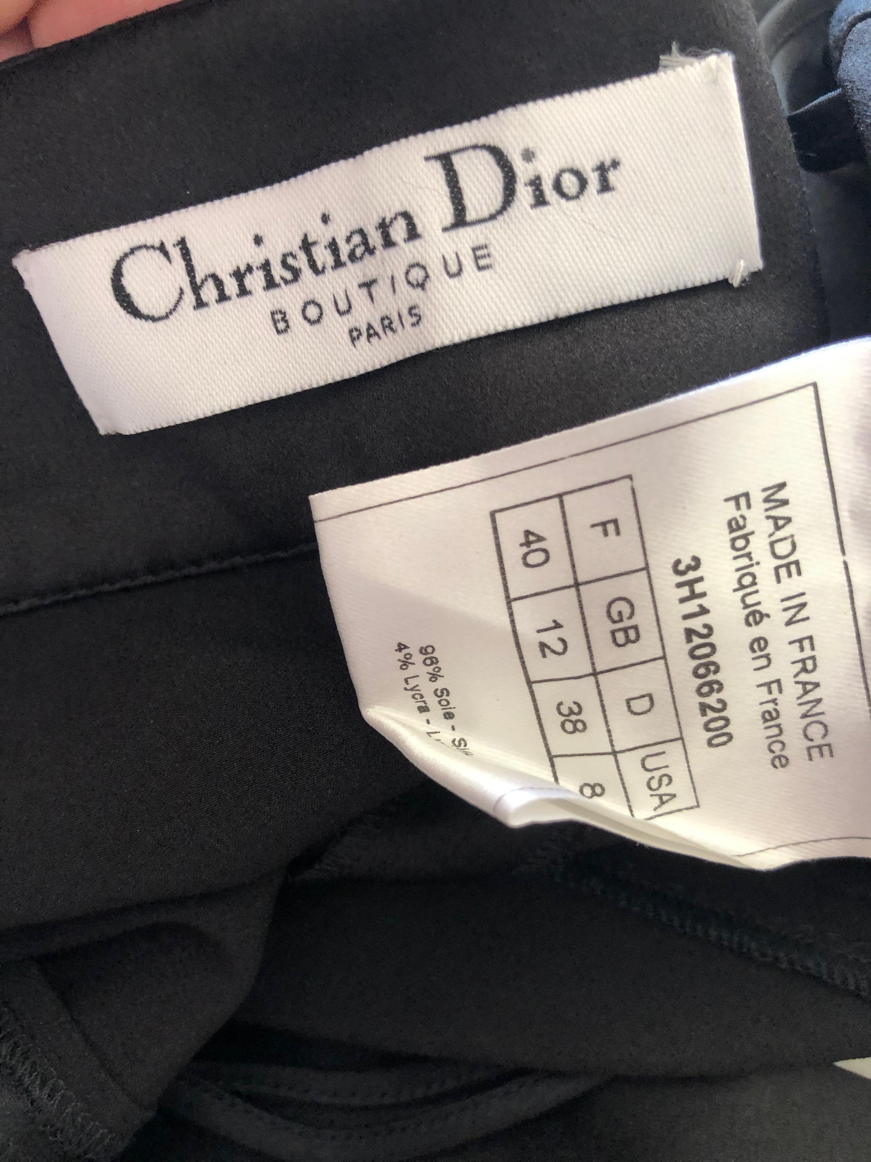 Christian Dior by John Galliano Black Satin Silk Lined Knot Dress For Sale 5