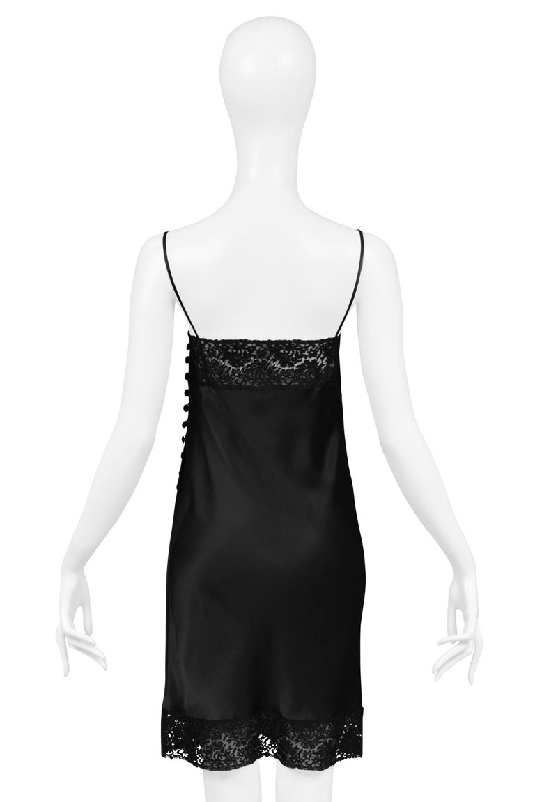 Christian Dior By John Galliano Black Silk And Lace Slip Dress 1997