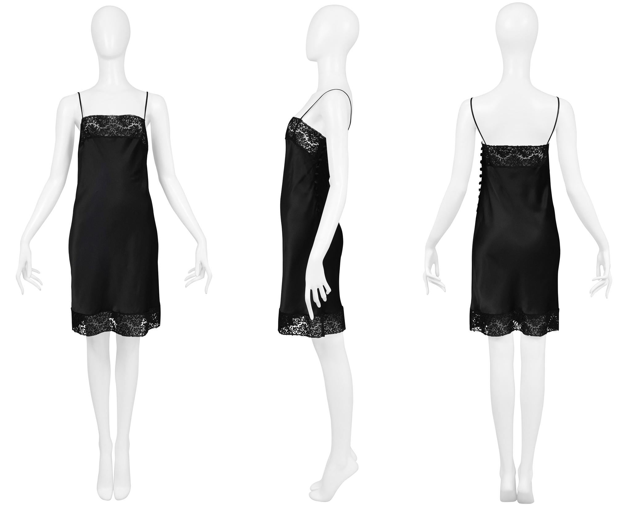 Christian Dior By John Galliano Black Silk And Lace Slip Dress 1997 In Good Condition For Sale In Los Angeles, CA