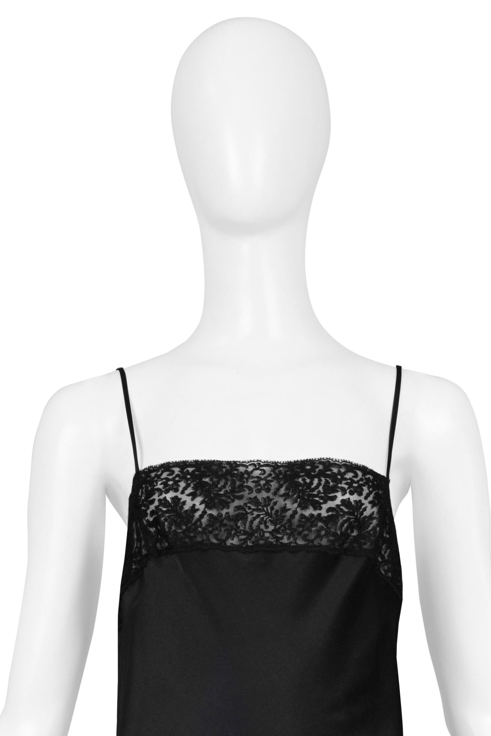 Women's Christian Dior By John Galliano Black Silk And Lace Slip Dress 1997 For Sale
