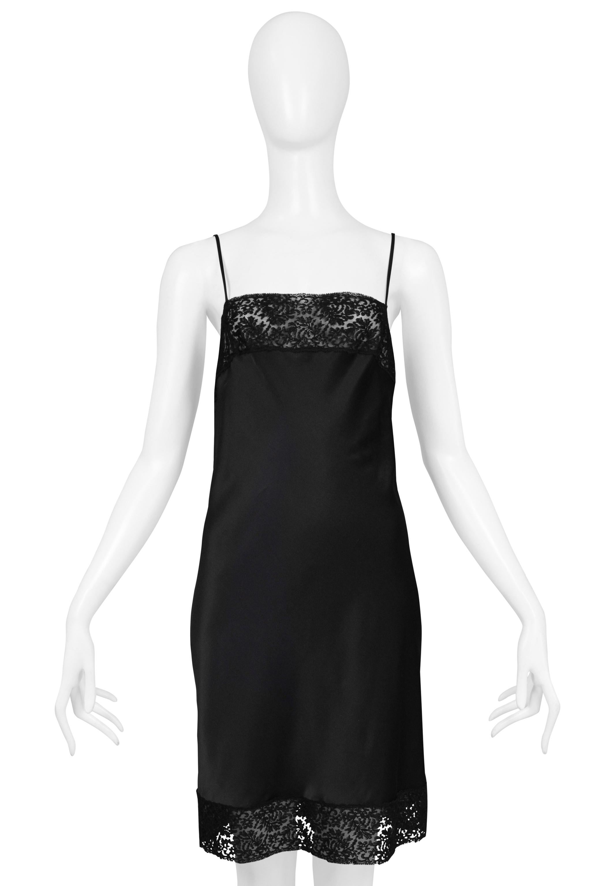 Christian Dior By John Galliano Black Silk And Lace Slip Dress 1997 For Sale 1
