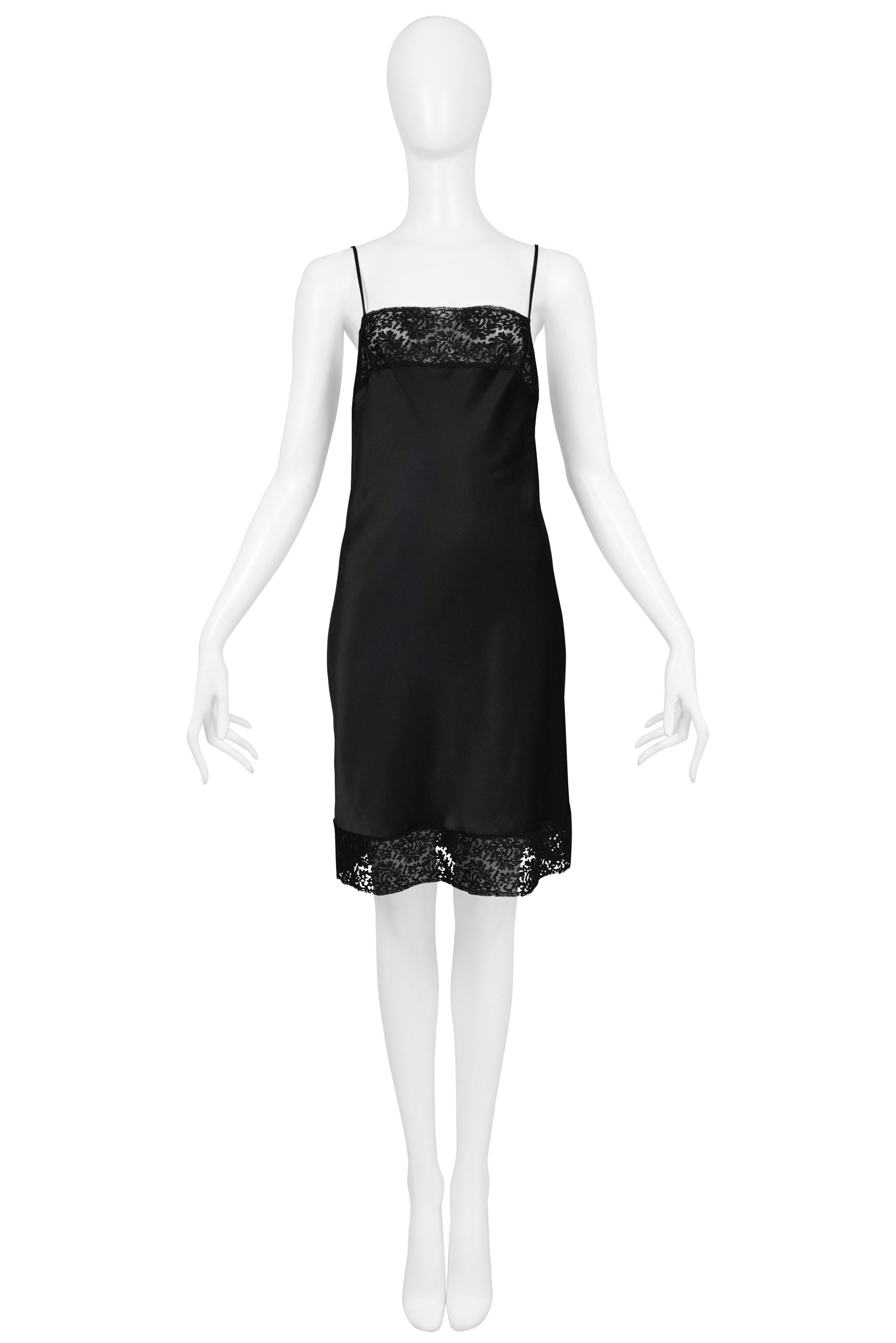 Christian Dior By John Galliano Black Silk And Lace Slip Dress 1997 For Sale 2