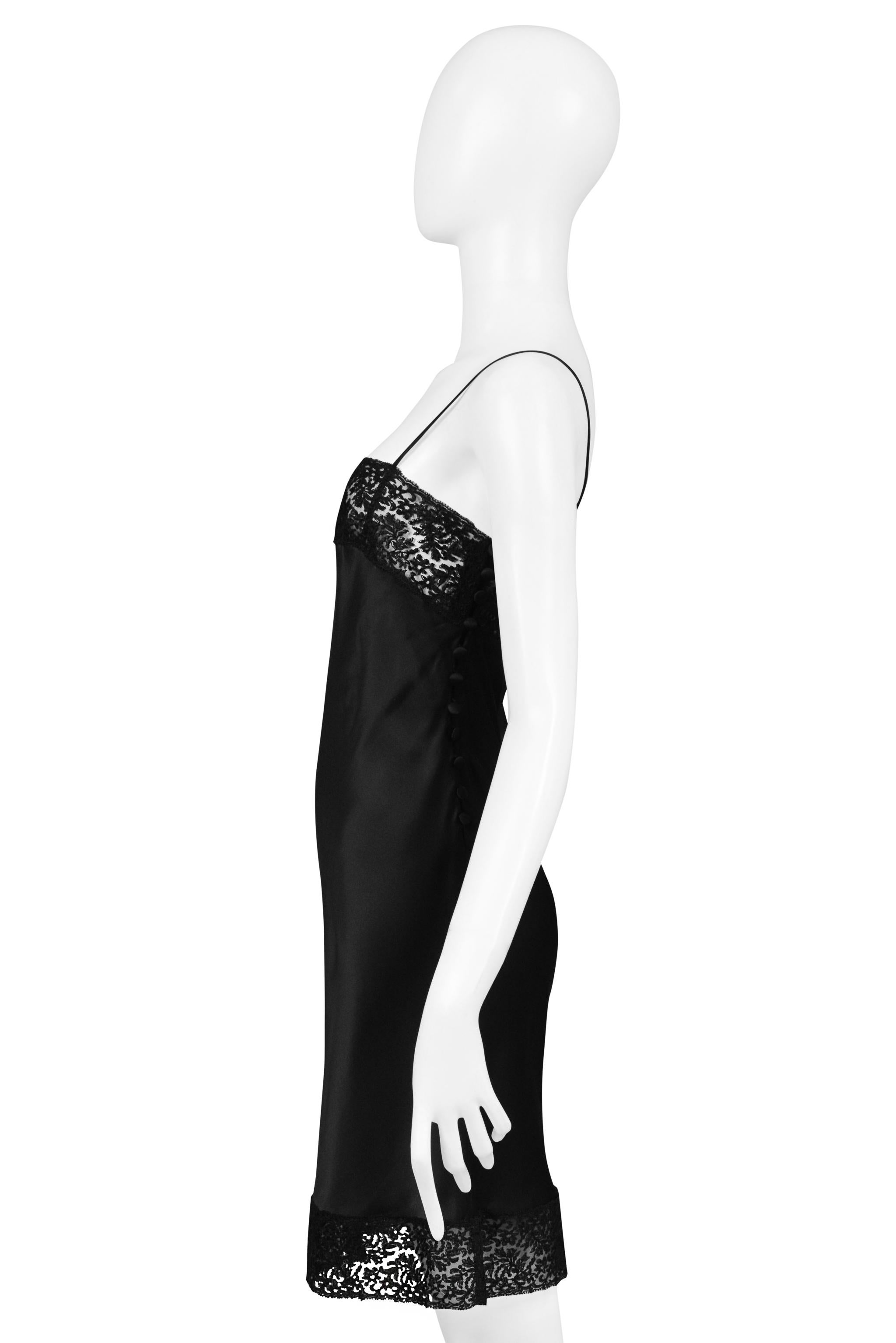Christian Dior By John Galliano Black Silk And Lace Slip Dress 1997 For Sale 3