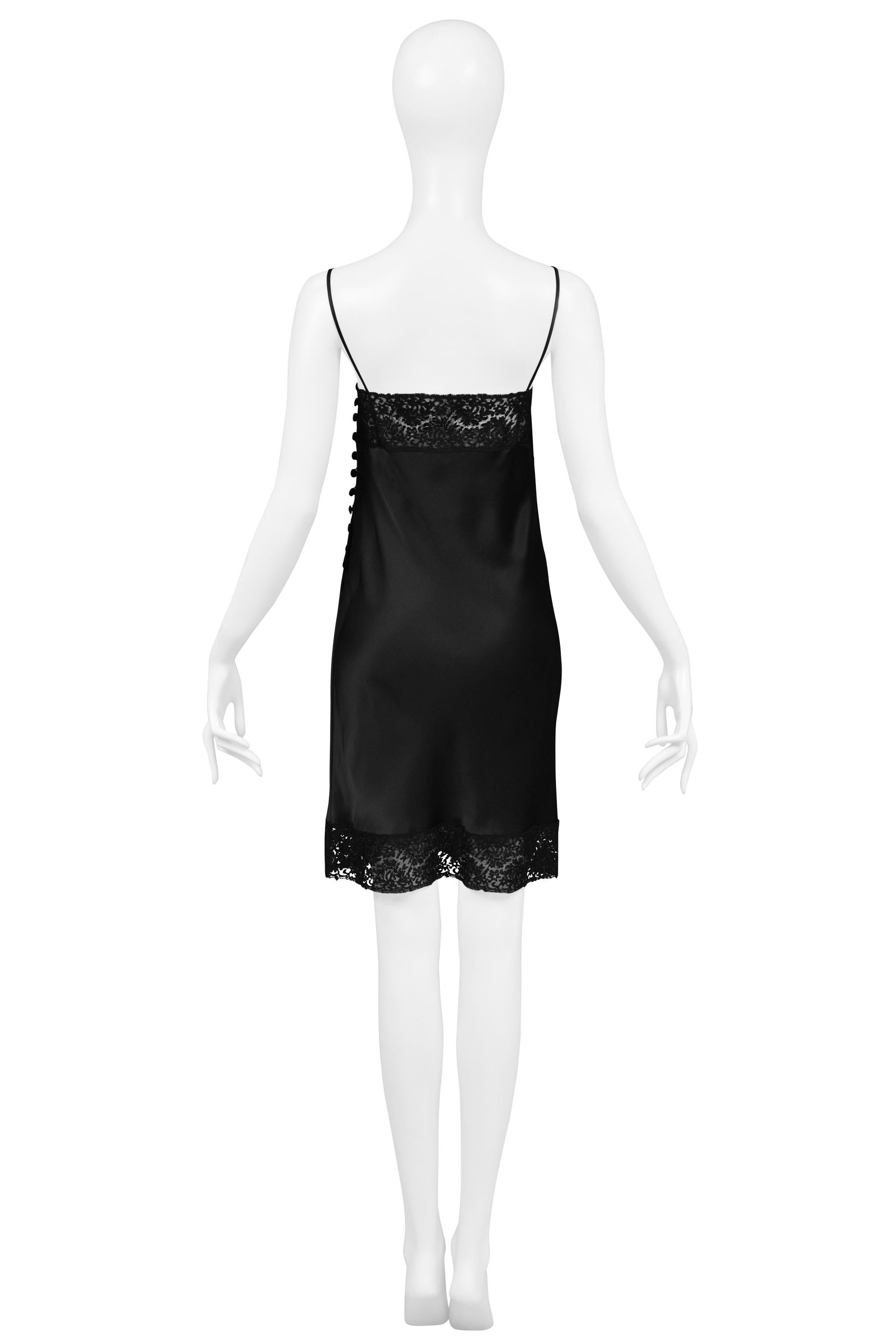 Christian Dior By John Galliano Black Silk And Lace Slip Dress 1997 For Sale 5
