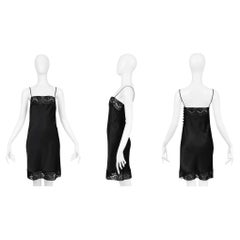 Christian Dior By John Galliano Black Silk And Lace Slip Dress 1997