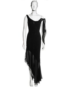 Christian Dior by John Galliano black silk bias cut evening dress, ss 2005