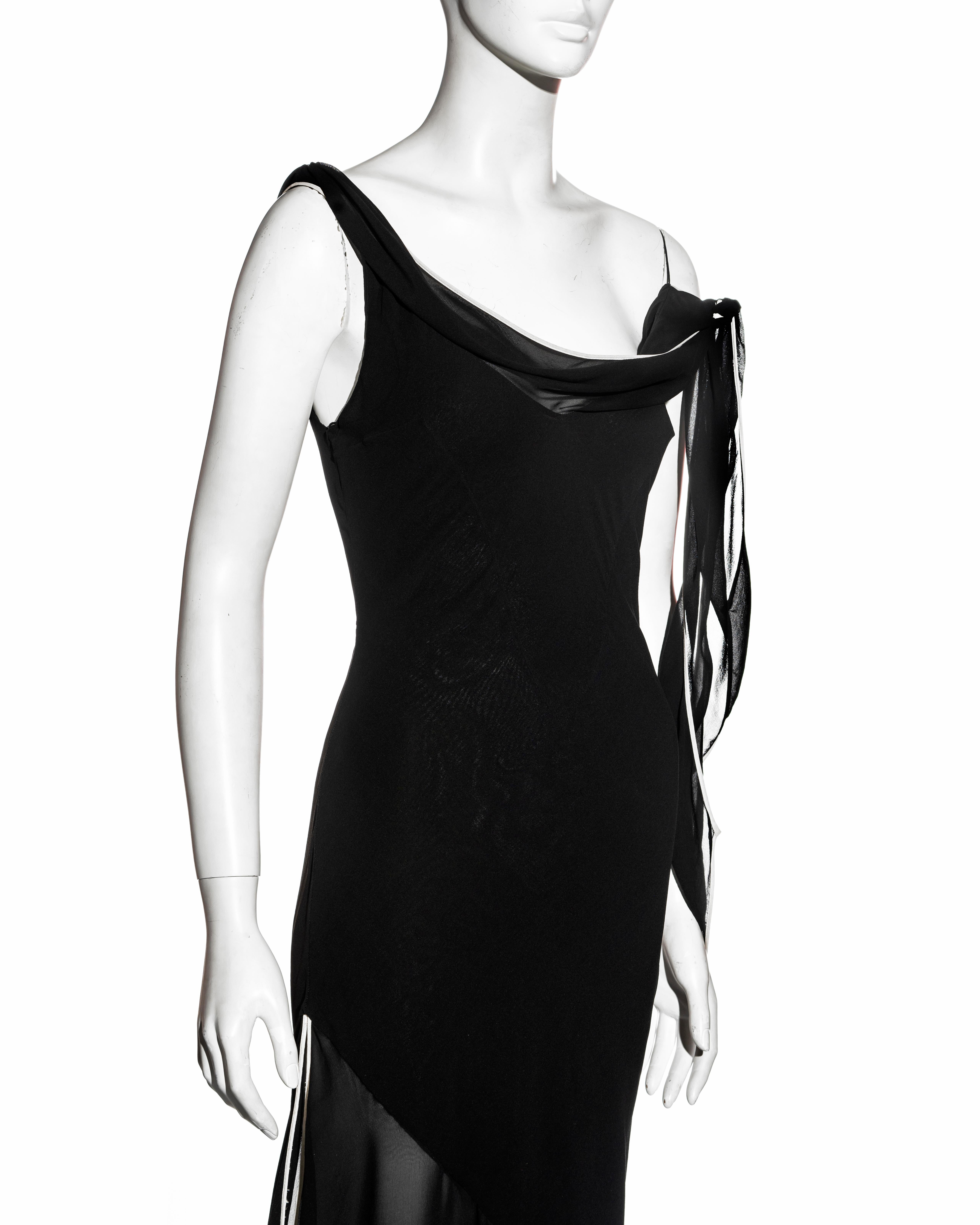 Black Christian Dior by John Galliano black silk bias cut evening dress, ss 2005 For Sale