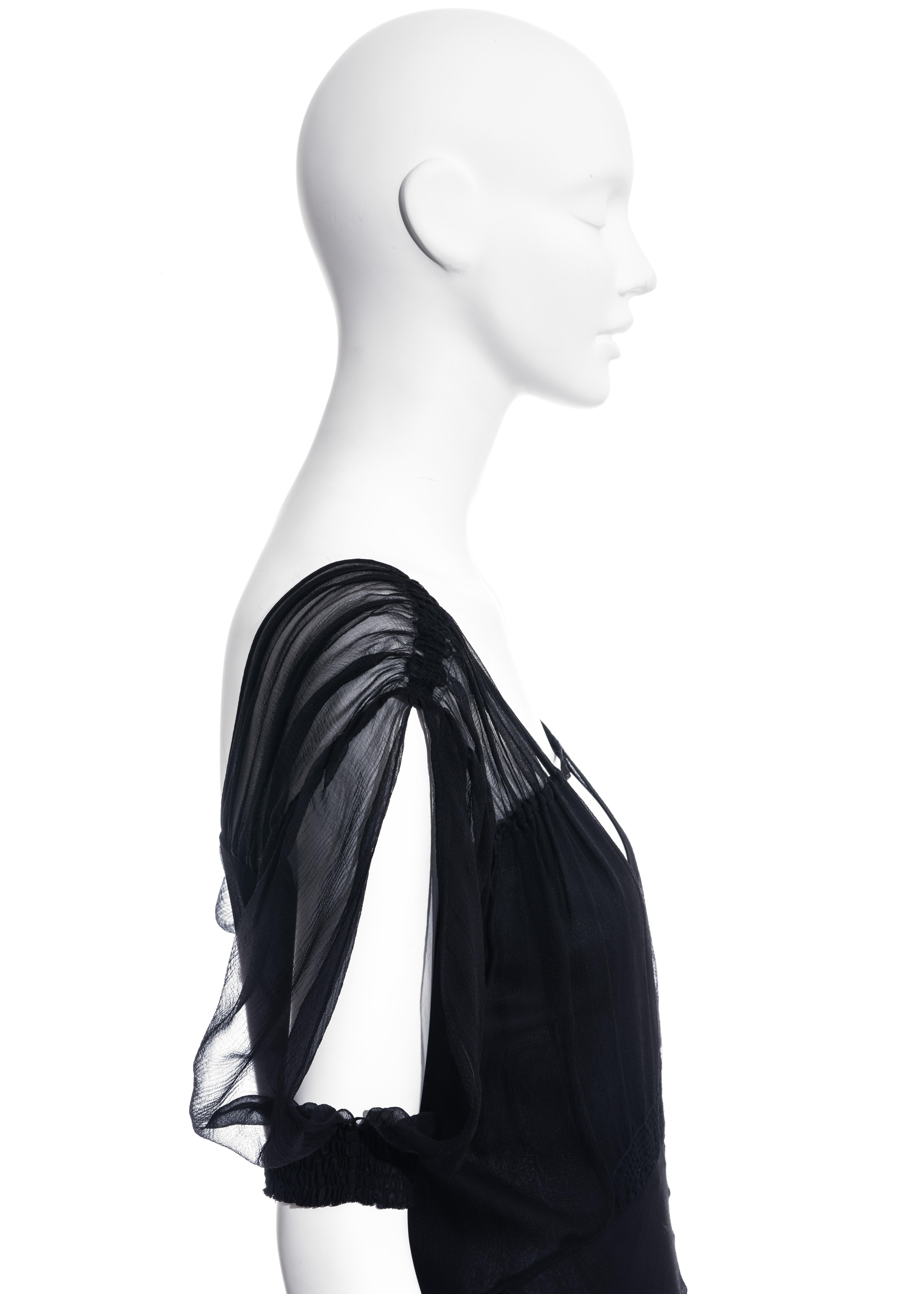 Women's Christian Dior by John Galliano black silk chiffon evening dress, ss 2002