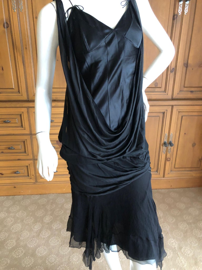 Christian Dior by John Galliano Black Silk Dishabille Slip Dress For