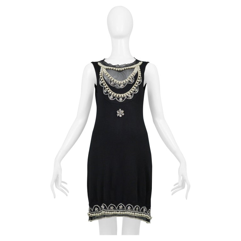 black dress with white pearls Girls Amelia Tank Tara Strapless Pearls Embellished Gown Dress is an exquisite piece that embodies elegance and sophistication Long Sleeve Crystal Pearl Sequin