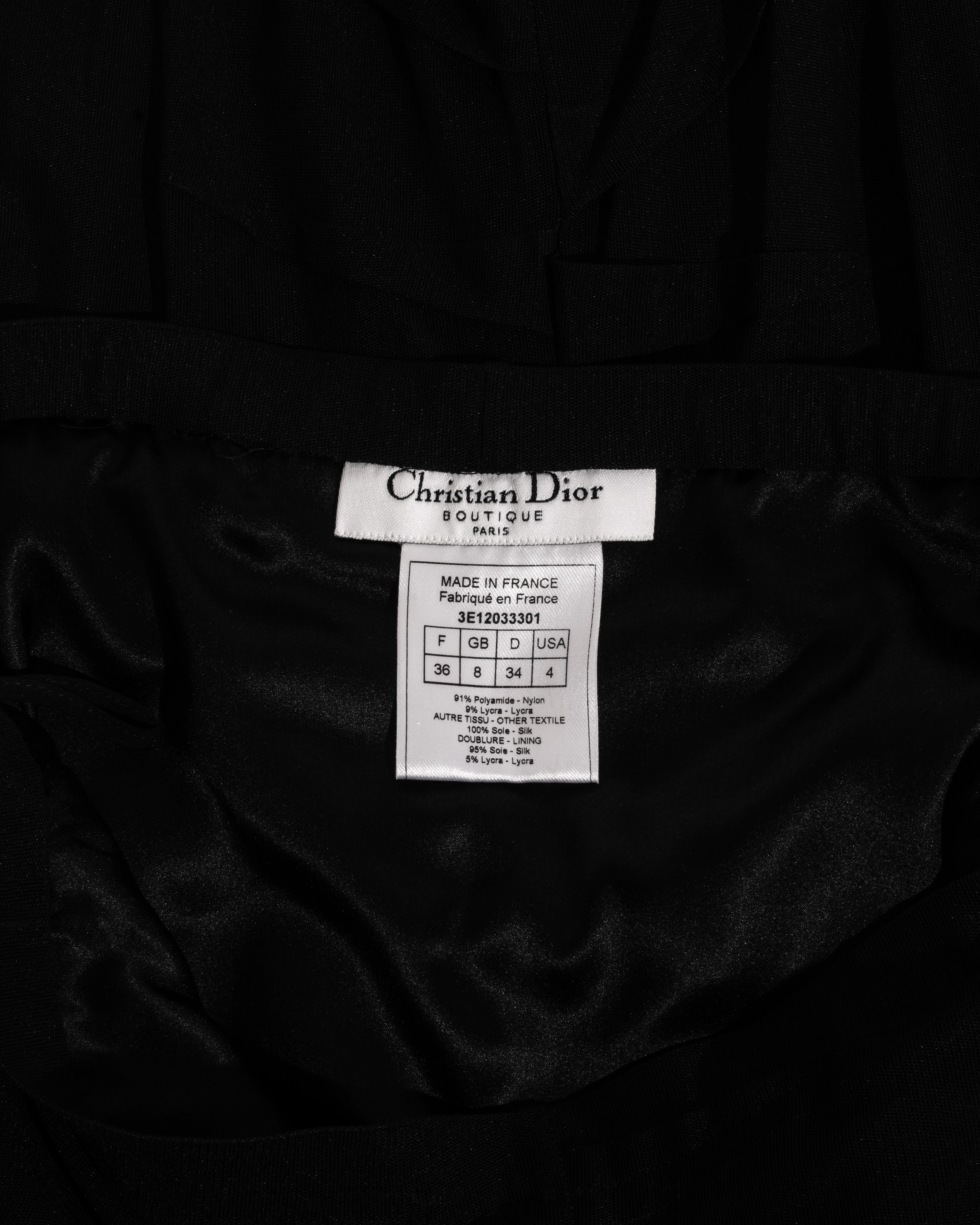Women's Christian Dior by John Galliano black silk fishtail skirt, ss 2003