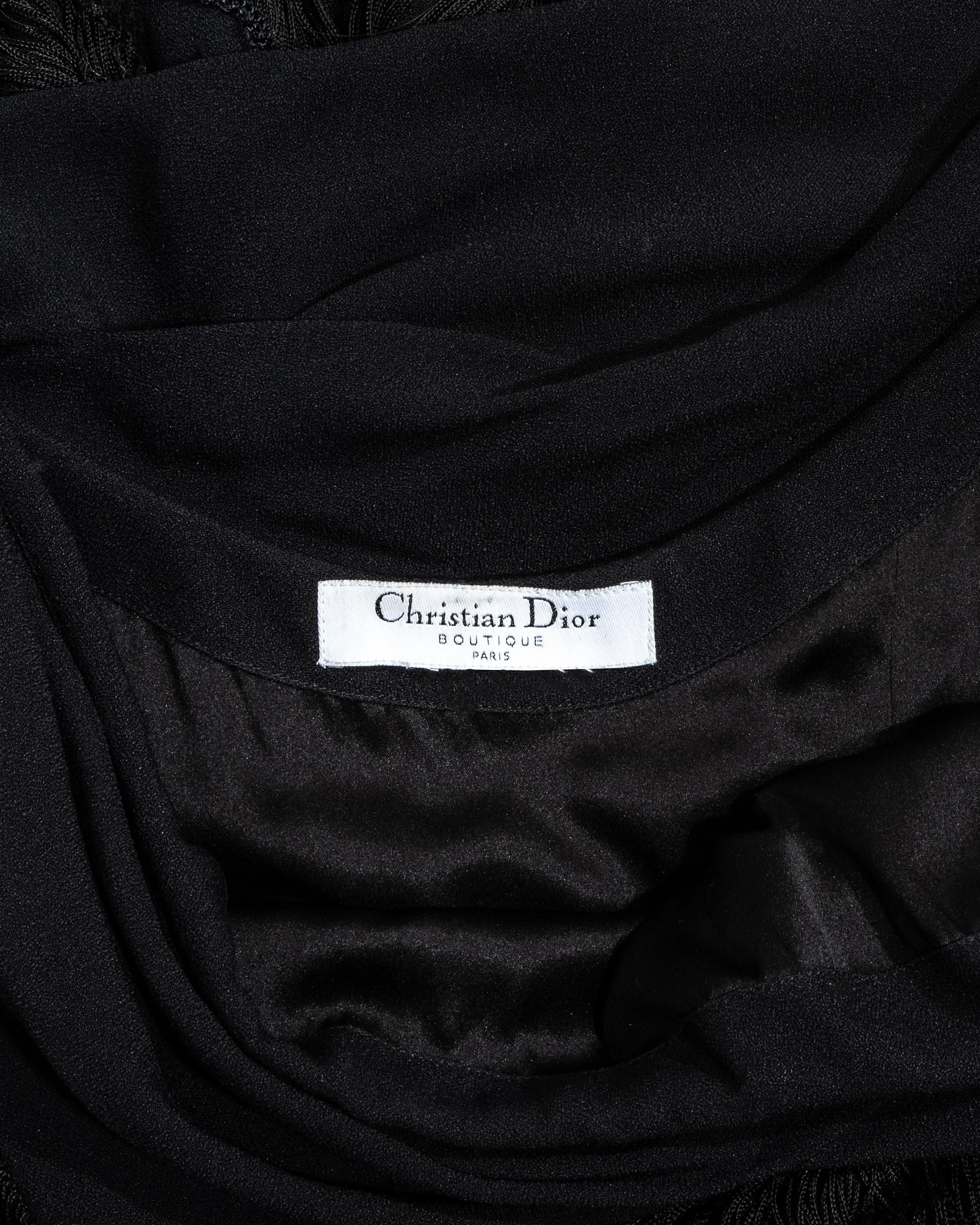 Women's Christian Dior by John Galliano black silk fringed evening dress, ss 1998