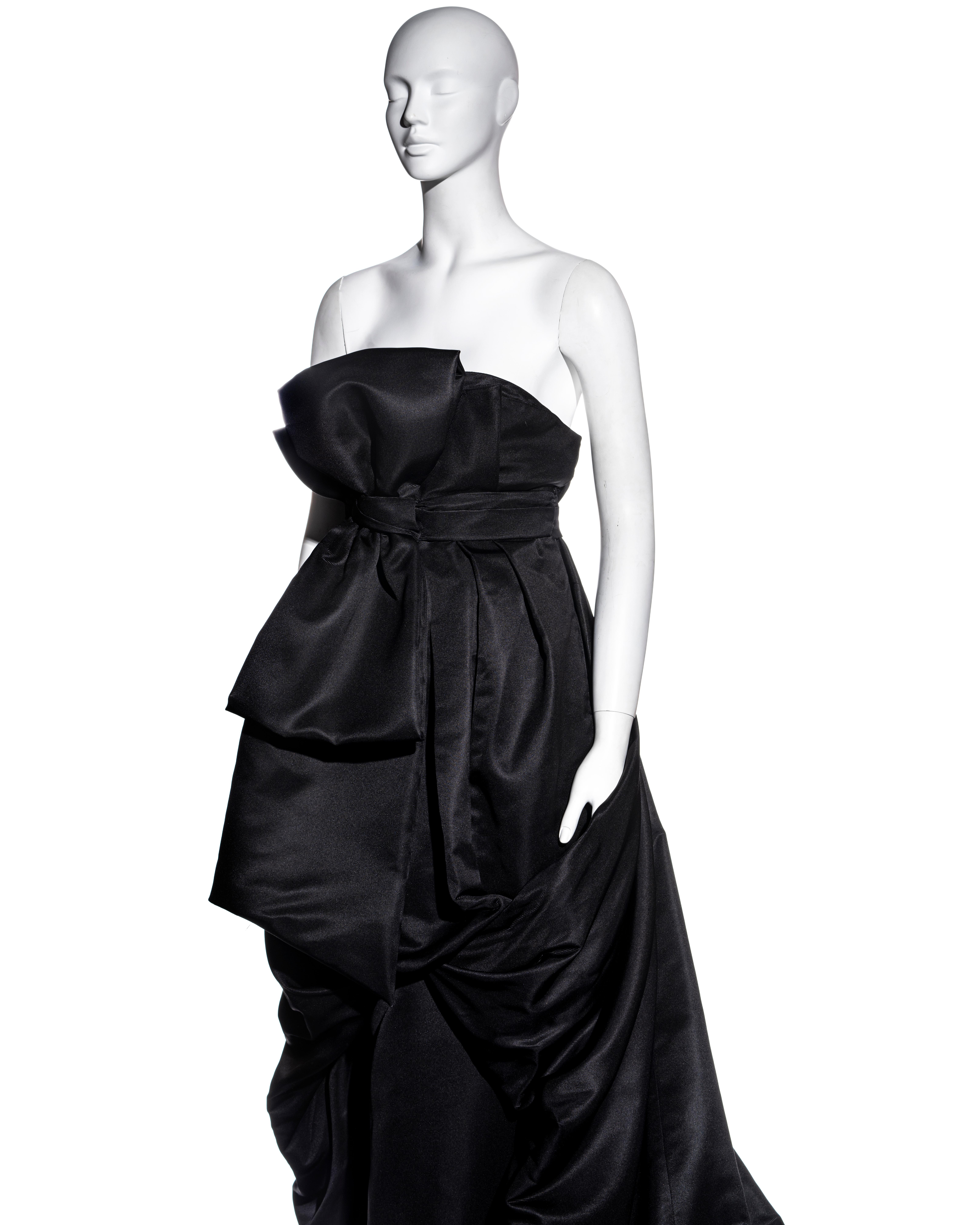 Christian Dior by John Galliano black silk strapless trained gown,  fw 2008 For Sale 2