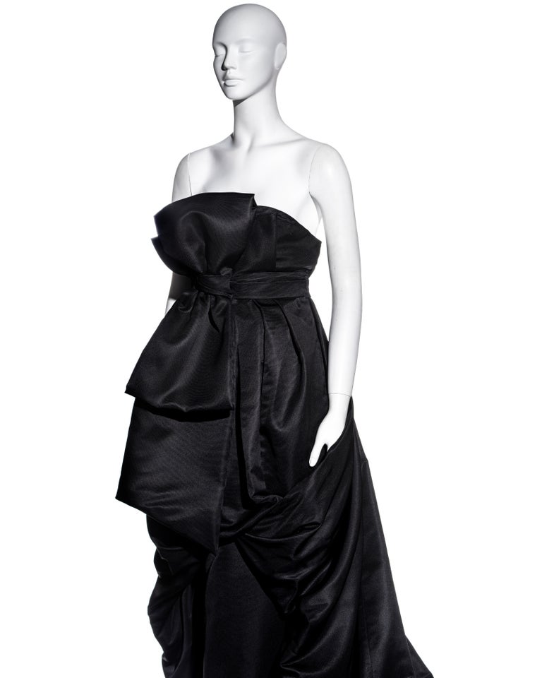Christian Dior by John Galliano black silk strapless trained gown,  fw 2008 For Sale 5