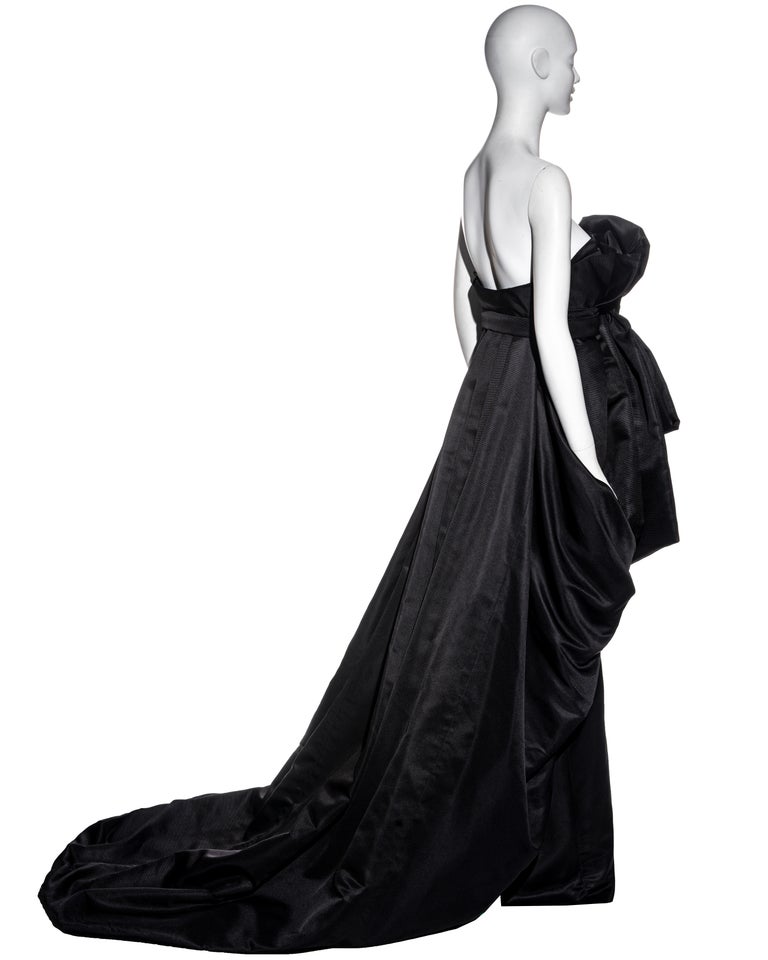 Christian Dior by John Galliano black silk strapless trained gown,  fw 2008 For Sale 6