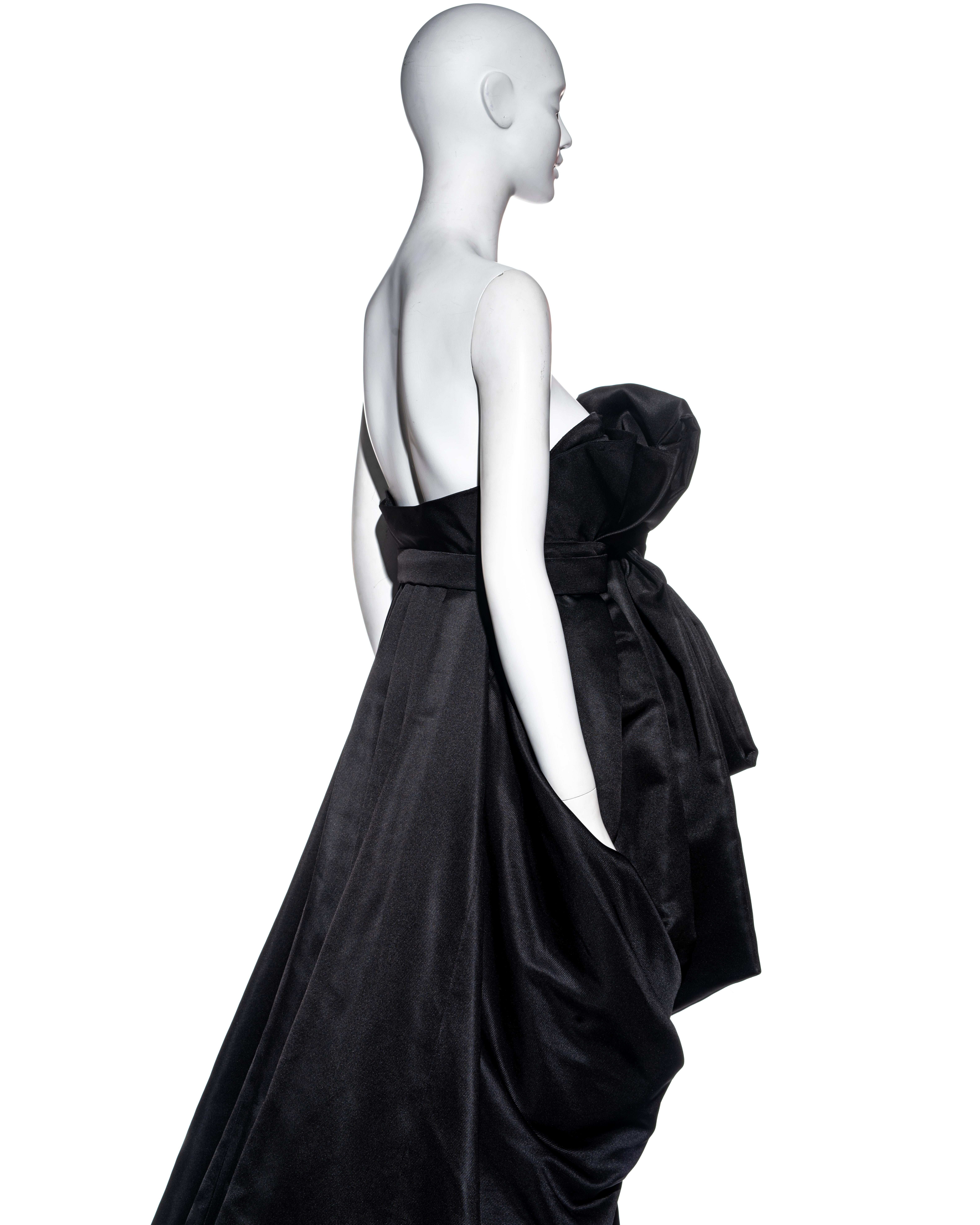 Christian Dior by John Galliano black silk strapless trained gown,  fw 2008 For Sale 4