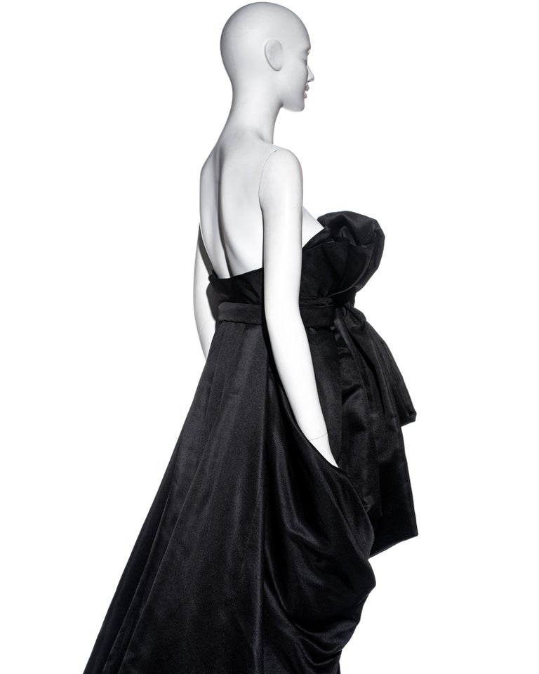 Christian Dior by John Galliano black silk strapless trained gown,  fw 2008 For Sale 7