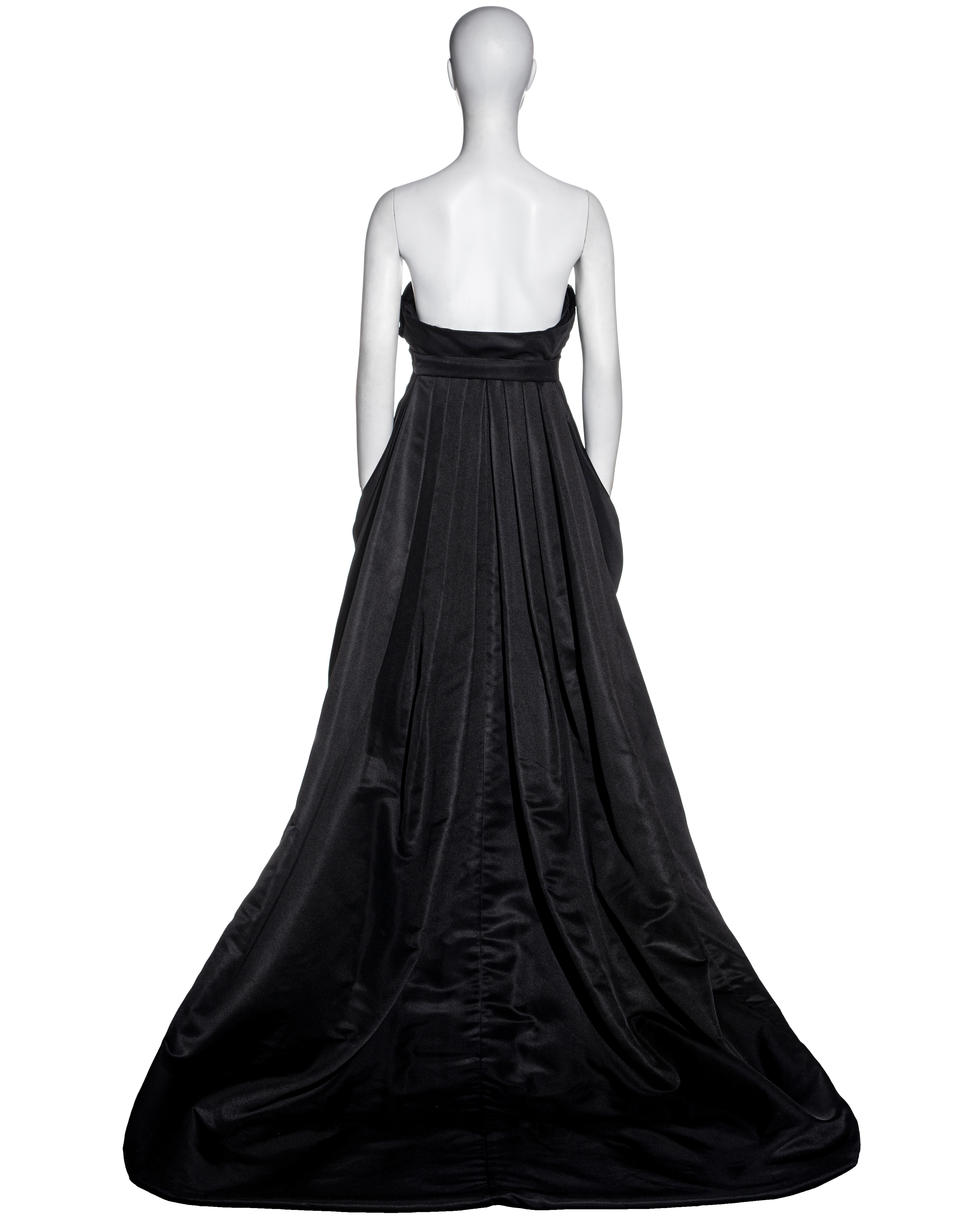 Christian Dior by John Galliano black silk strapless trained gown,  fw 2008 For Sale 5