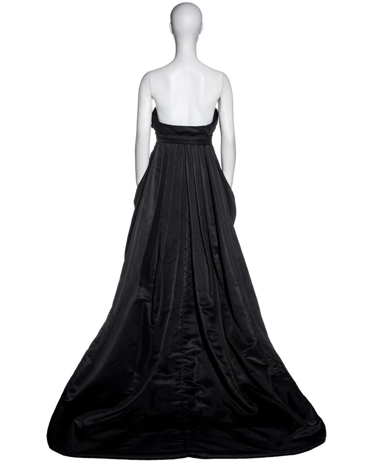 Christian Dior by John Galliano black silk strapless trained gown,  fw 2008 For Sale 8