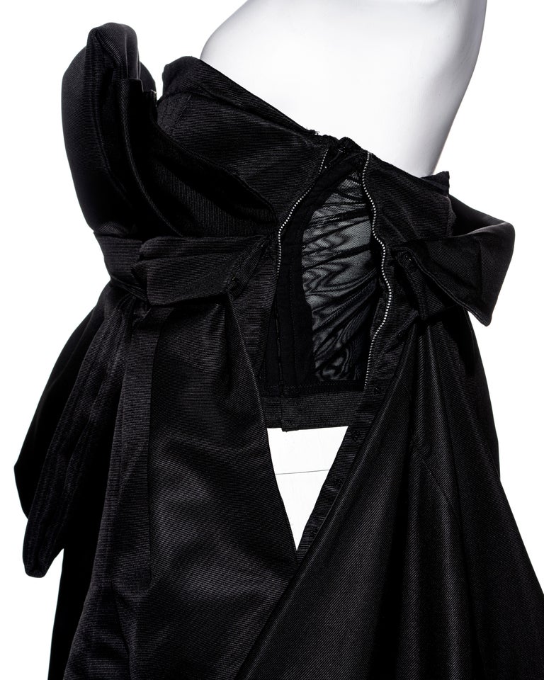 Christian Dior by John Galliano black silk strapless trained gown,  fw 2008 For Sale 11